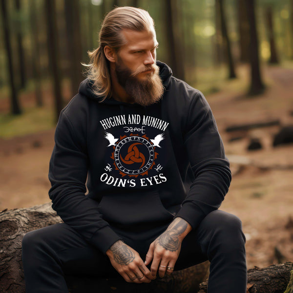 Wikinger-Hoodie "Huginn und Muninn - Odins Augen" - Nordic Viking Wear