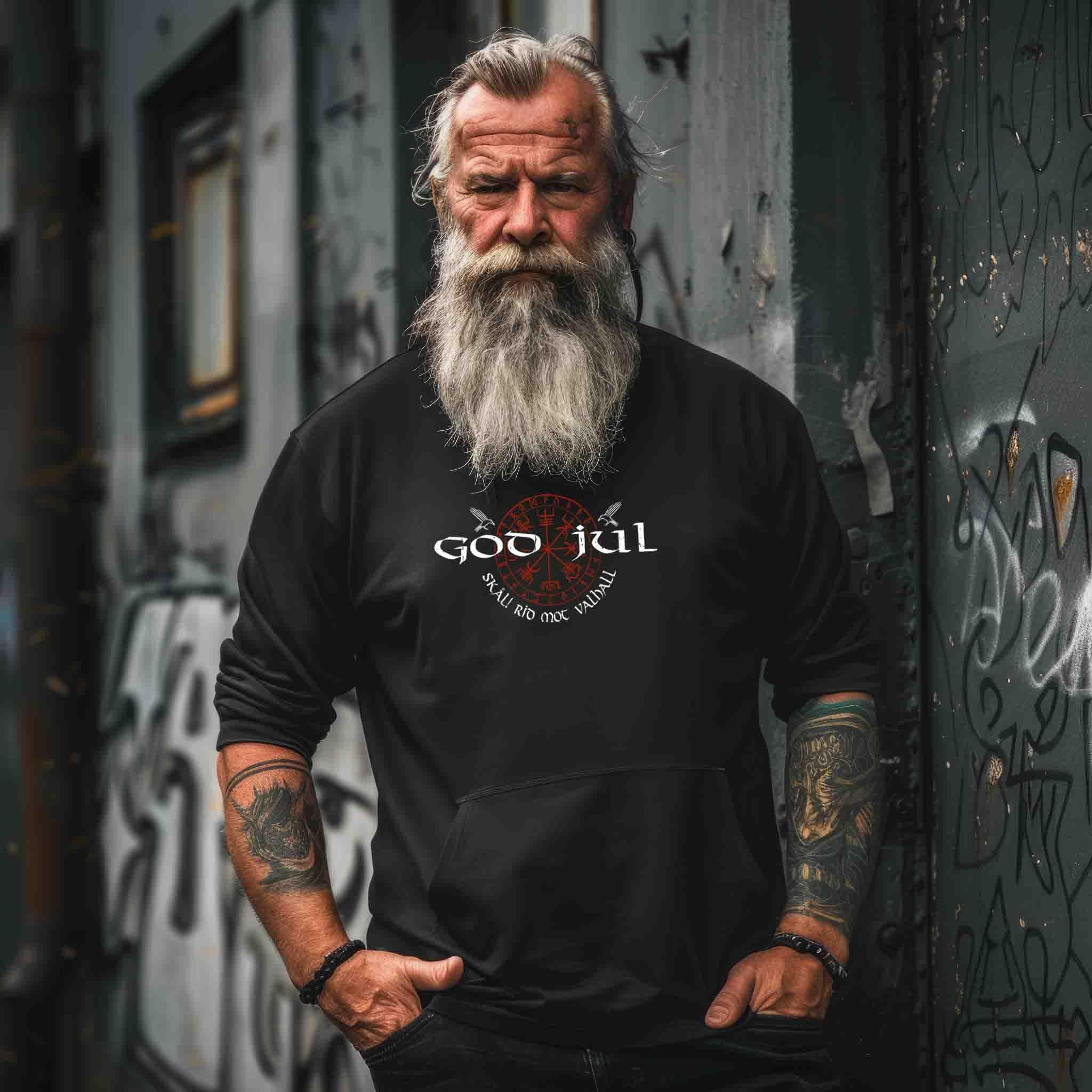 Wikinger Hoodie God Jul – Skål! Rid mot Valhall