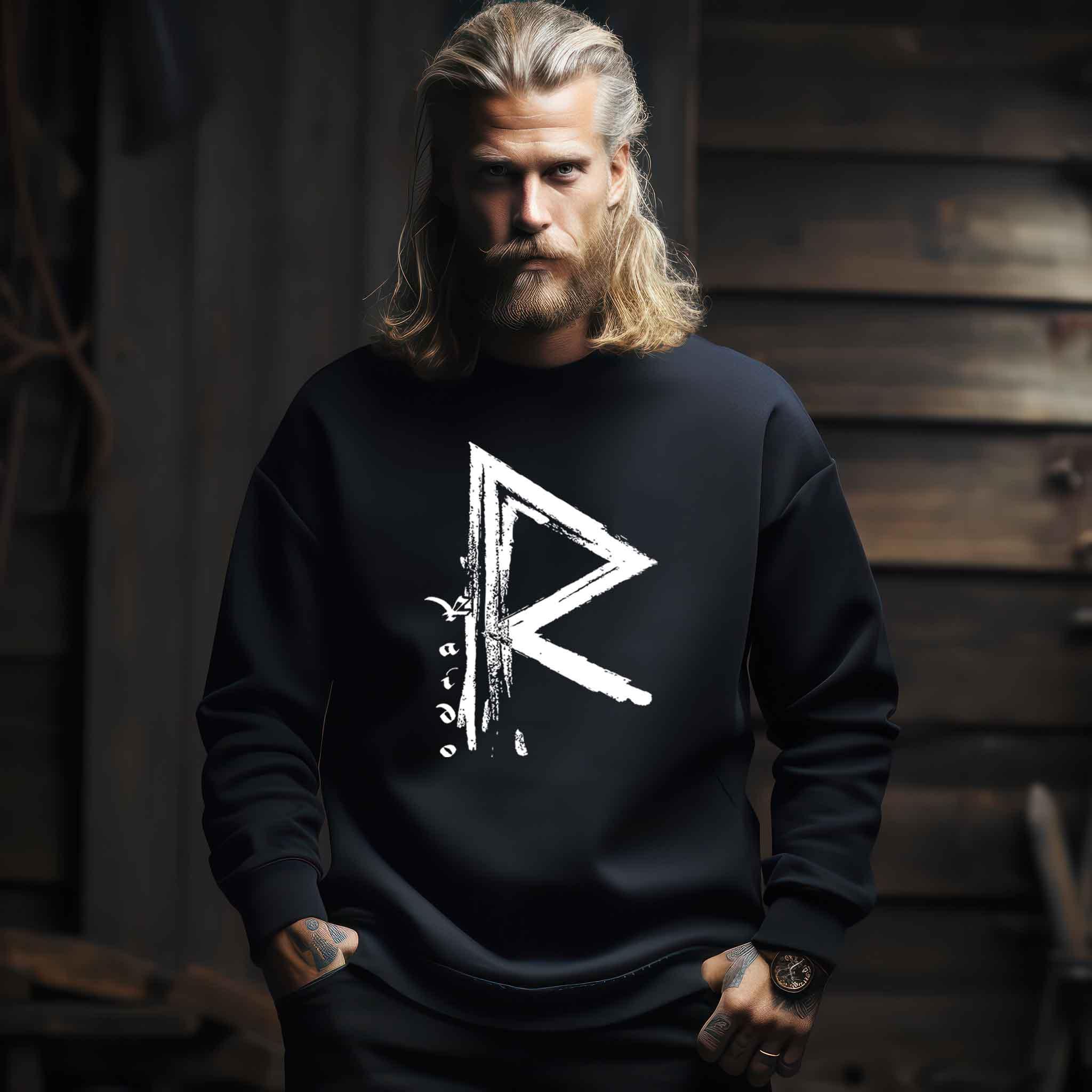 "Raido Rune" Wikinger-Sweatshirt – Der Weg des Reisenden