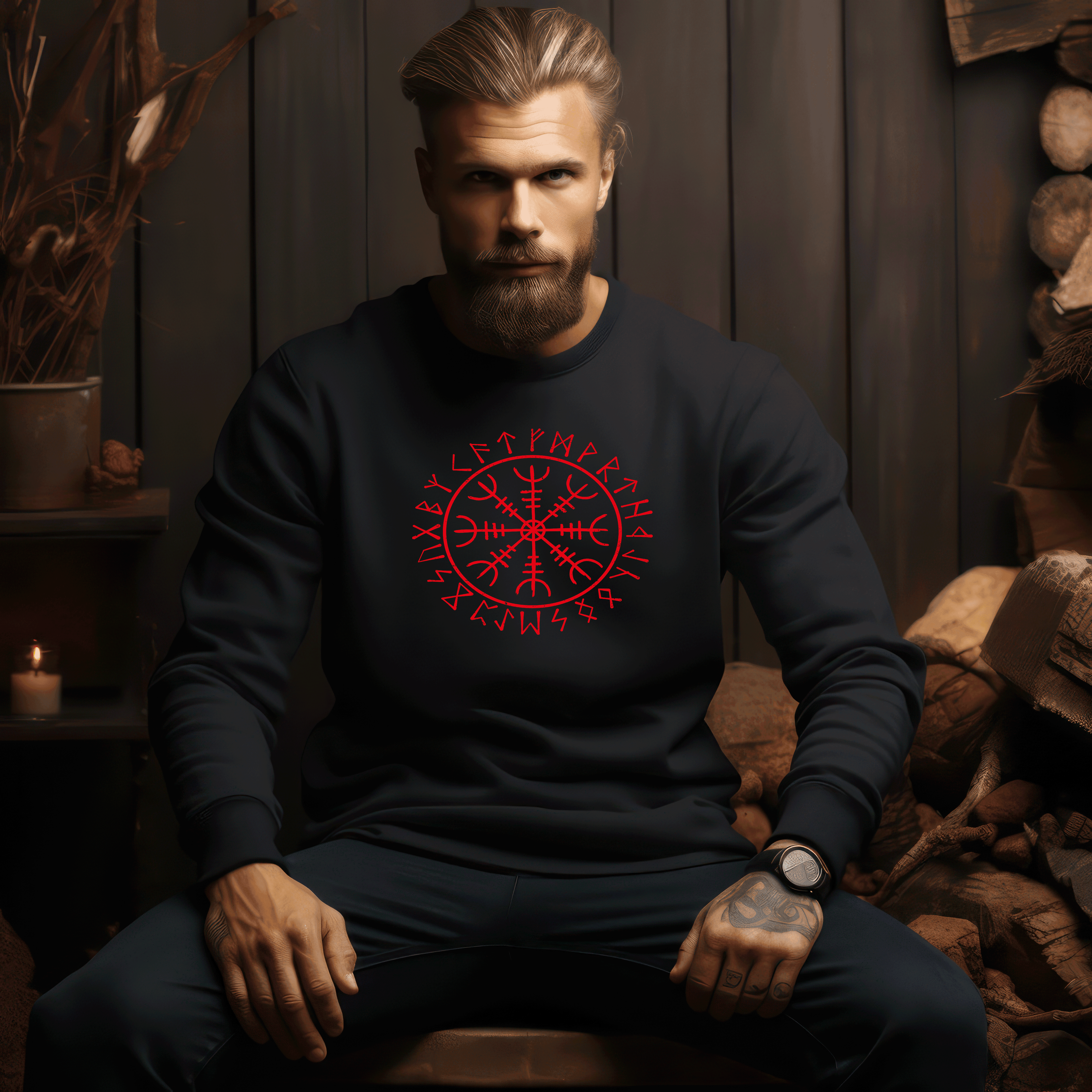 Wikinger-Schildmaiden Helm Of Awe Sweatshirt – Mut und Stärke für den modernen Krieger - Nordic Viking Wear