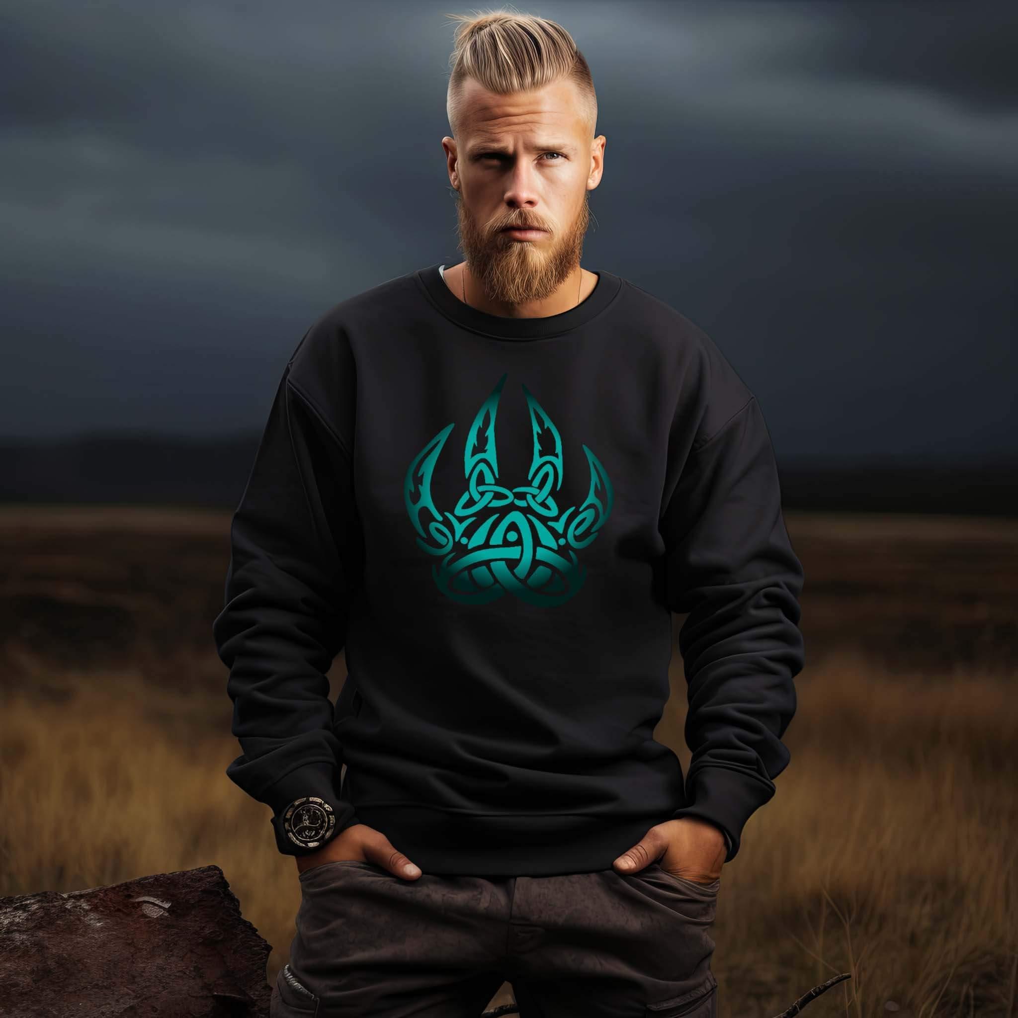 Wikinger-Sweatshirt – Berserker Symbol mit nordischem Knotenmotiv - Nordic Viking Wear