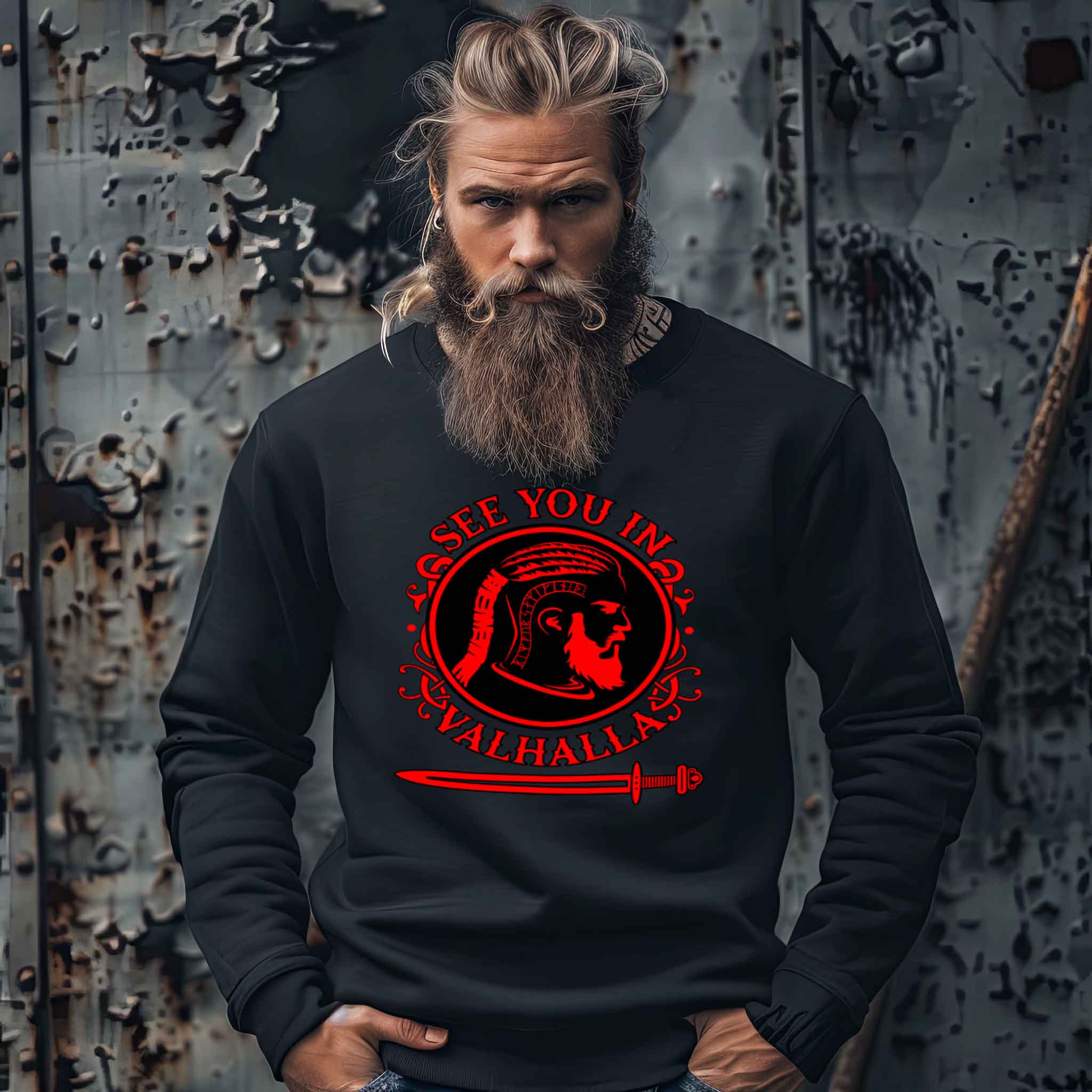 Wikinger Sweatshirt - "See You In Valhalla"