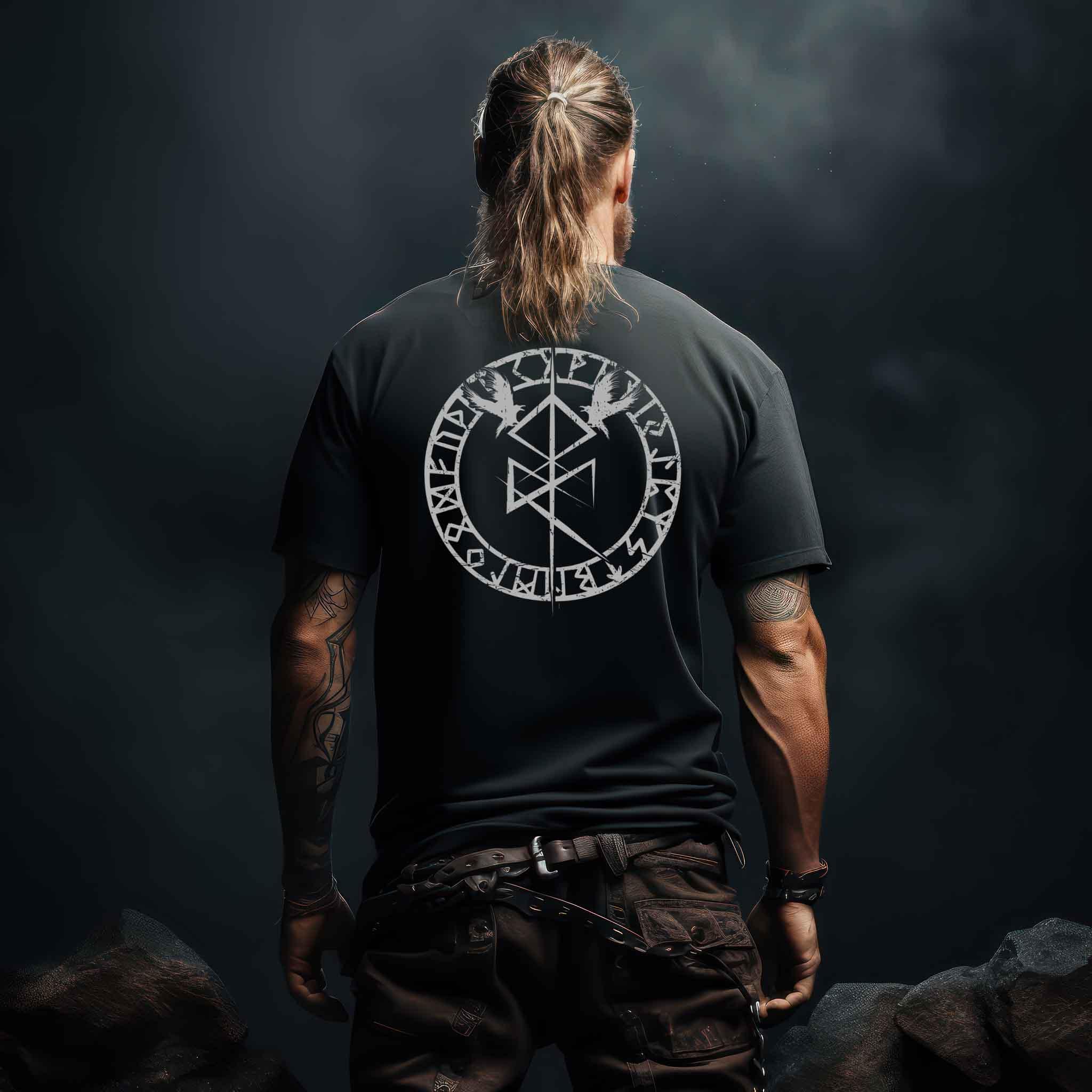 Wikinger Odin Binderune T-Shirt – Mystisches Nordisches Symbol - Nordic Viking Wear