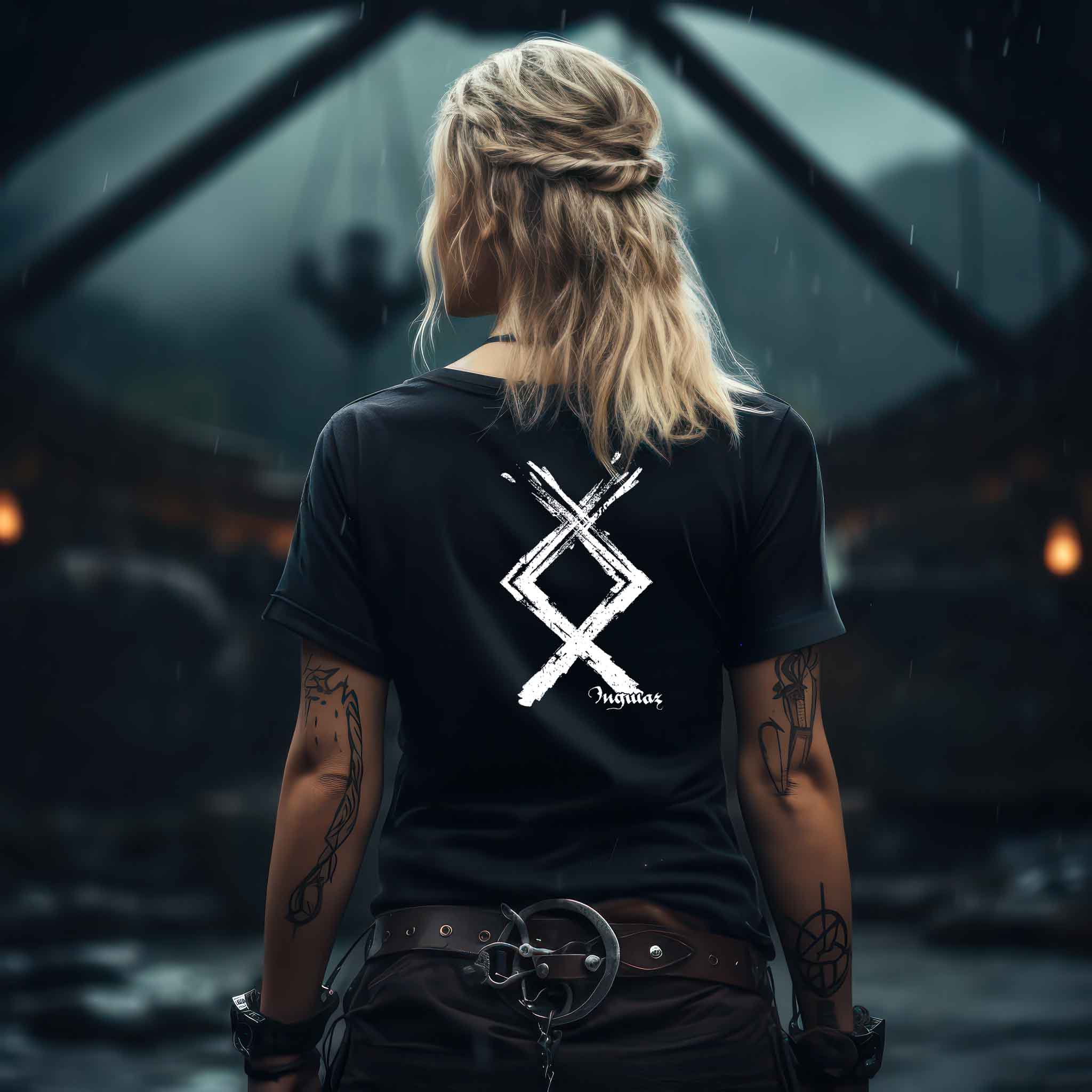 Schildmaiden Extendet Shirt – Ingwaz Rune im kraftvollen Design