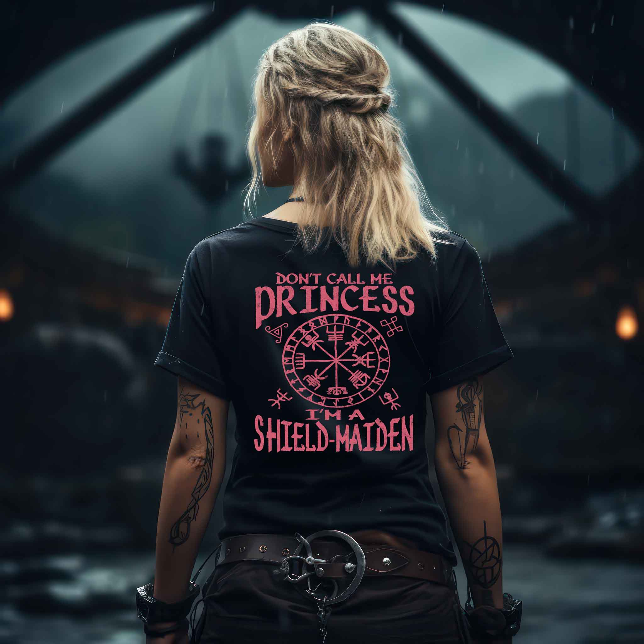 "Don't Call Me Princess, I'm a Shield-Maiden" Premiumshirt – Empowerment Wikinger-Kleidung