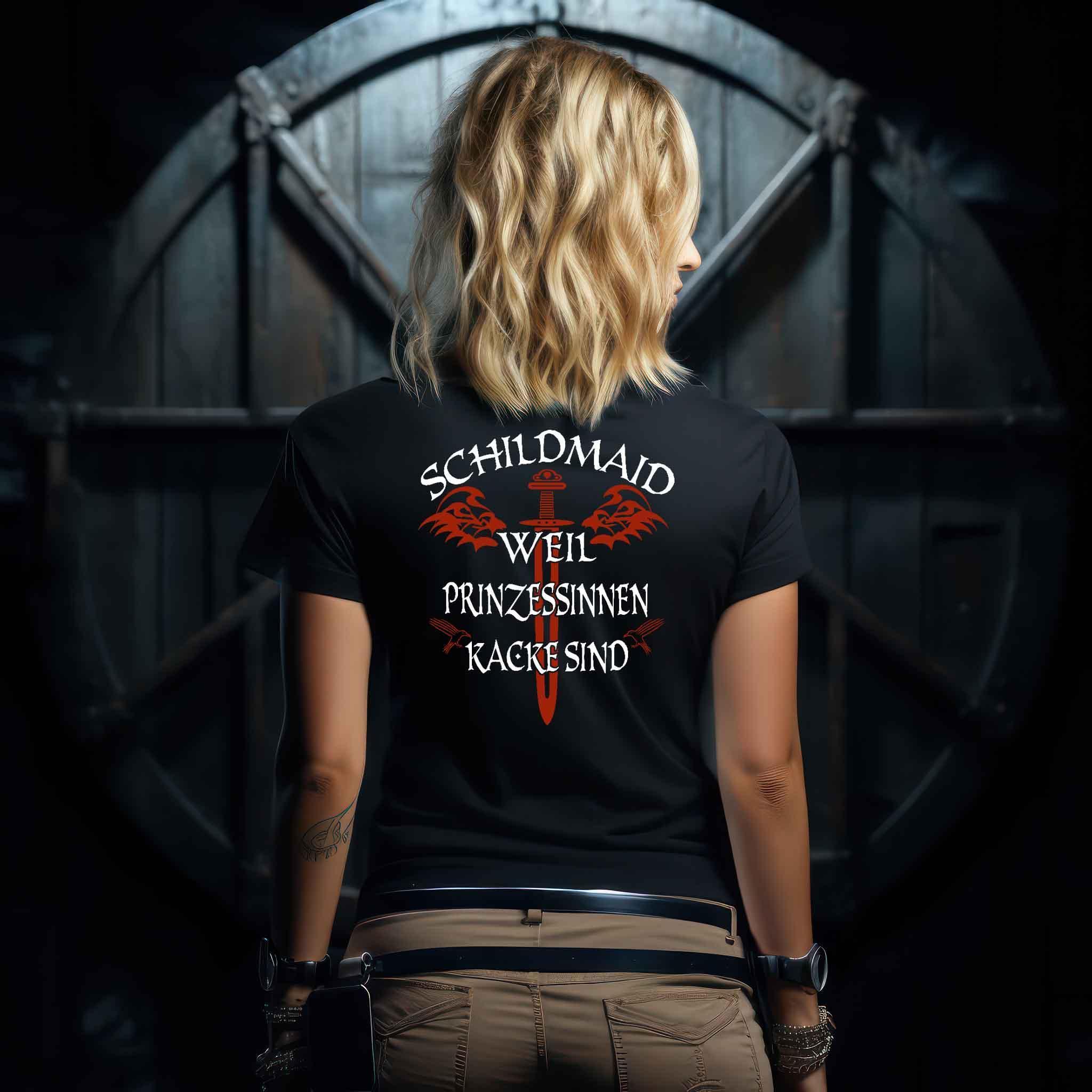 Schildmaiden V-Neck - "Weil Prinzessinnen kacke sind" | Wikinger Shirt für starke Frauen