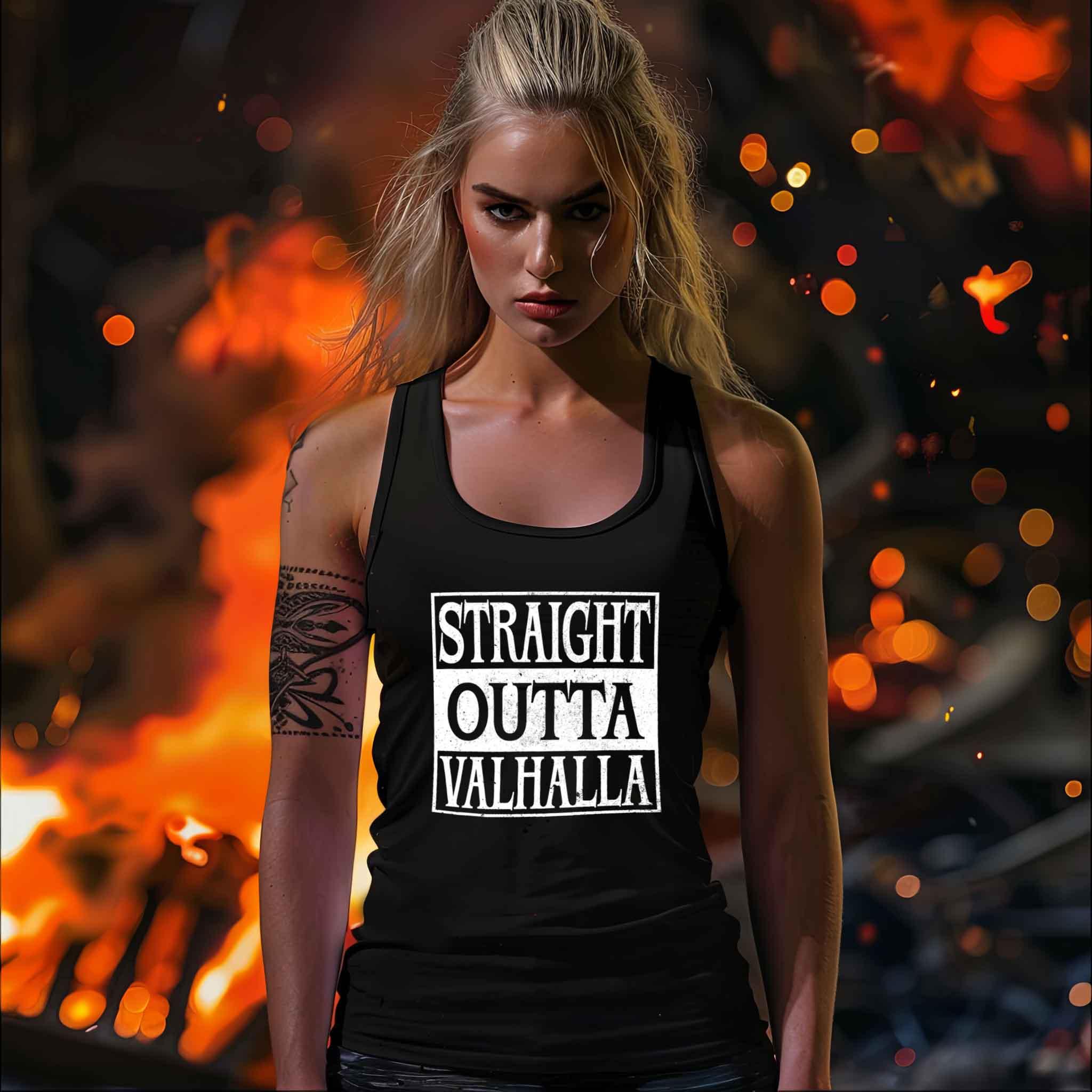 Schildmaiden Tank Top Straight Outta Valhalla - Nordic Viking Wear