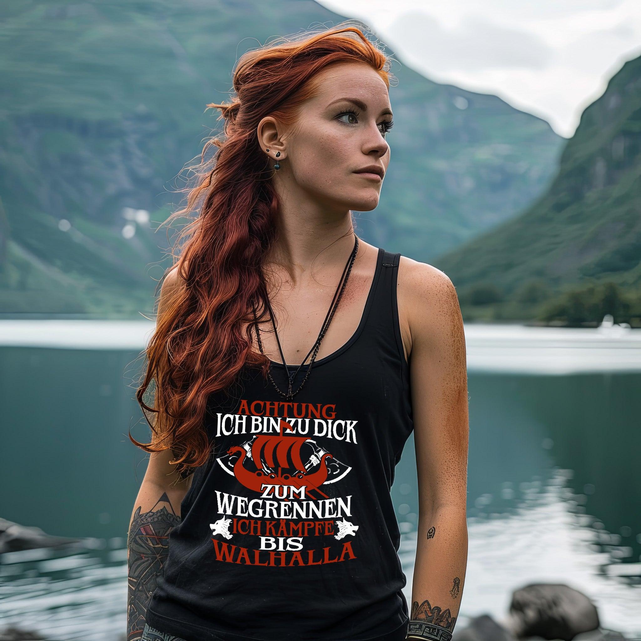 Lustiges Schildmaiden Tanktop Zu Dick zum Wegrennen - Stella Dreamer Damen Tanktop ST/ST - Nordic Viking Wear