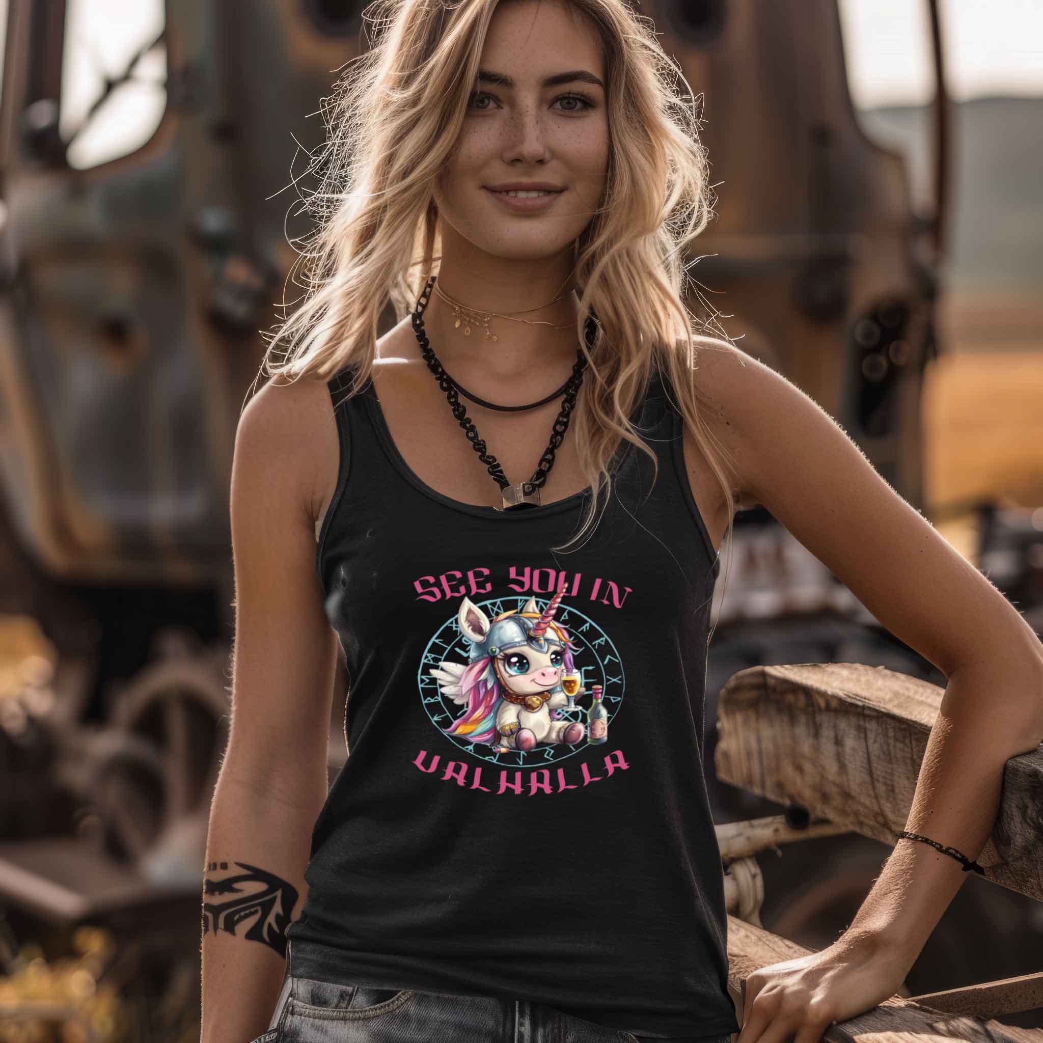 Schildmaiden Unicorn See You in Valhalla Tanktop - Stella Dreamer Damen Tanktop ST/ST