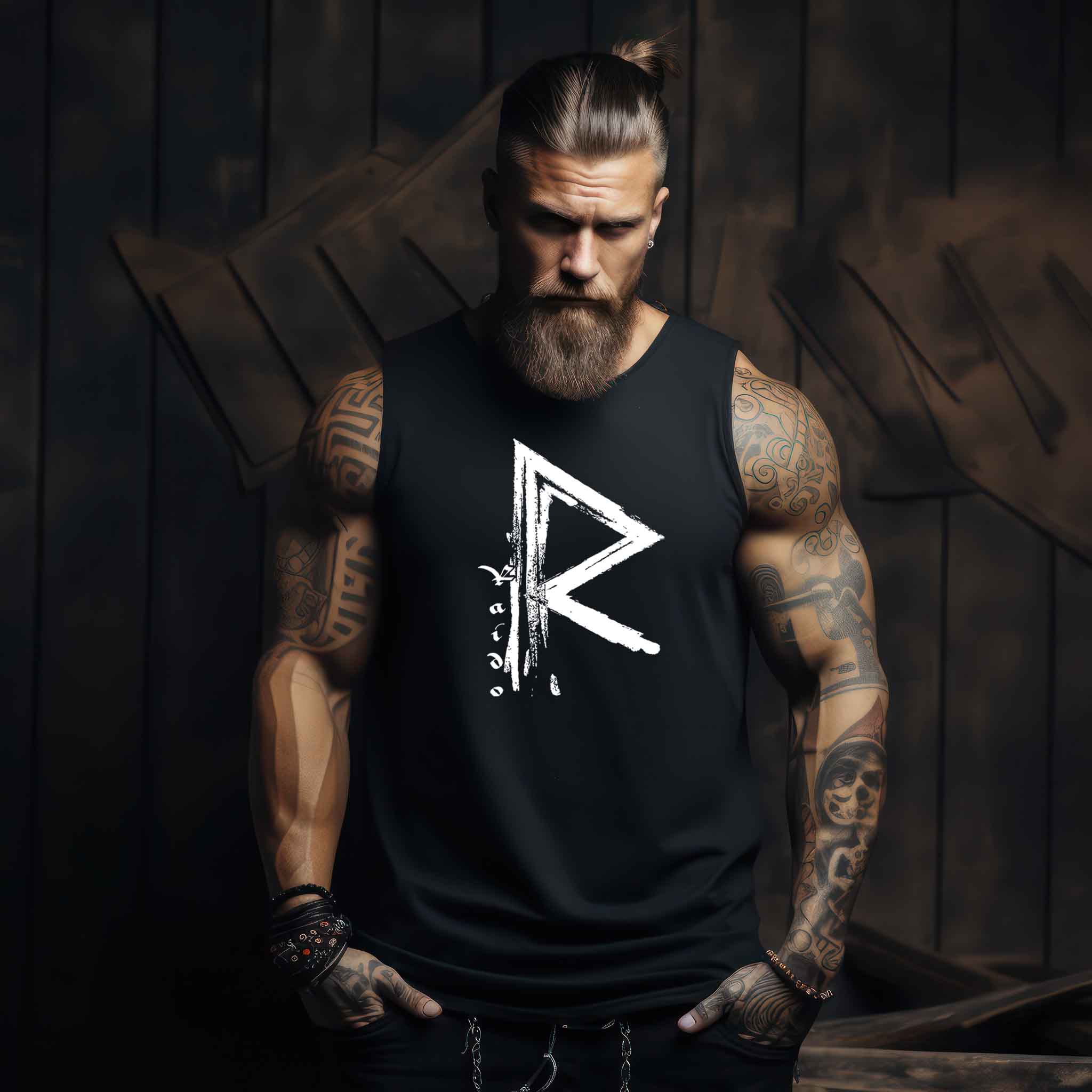 "Raido Rune" Wikinger-Tanktop – Der Weg des Reisenden