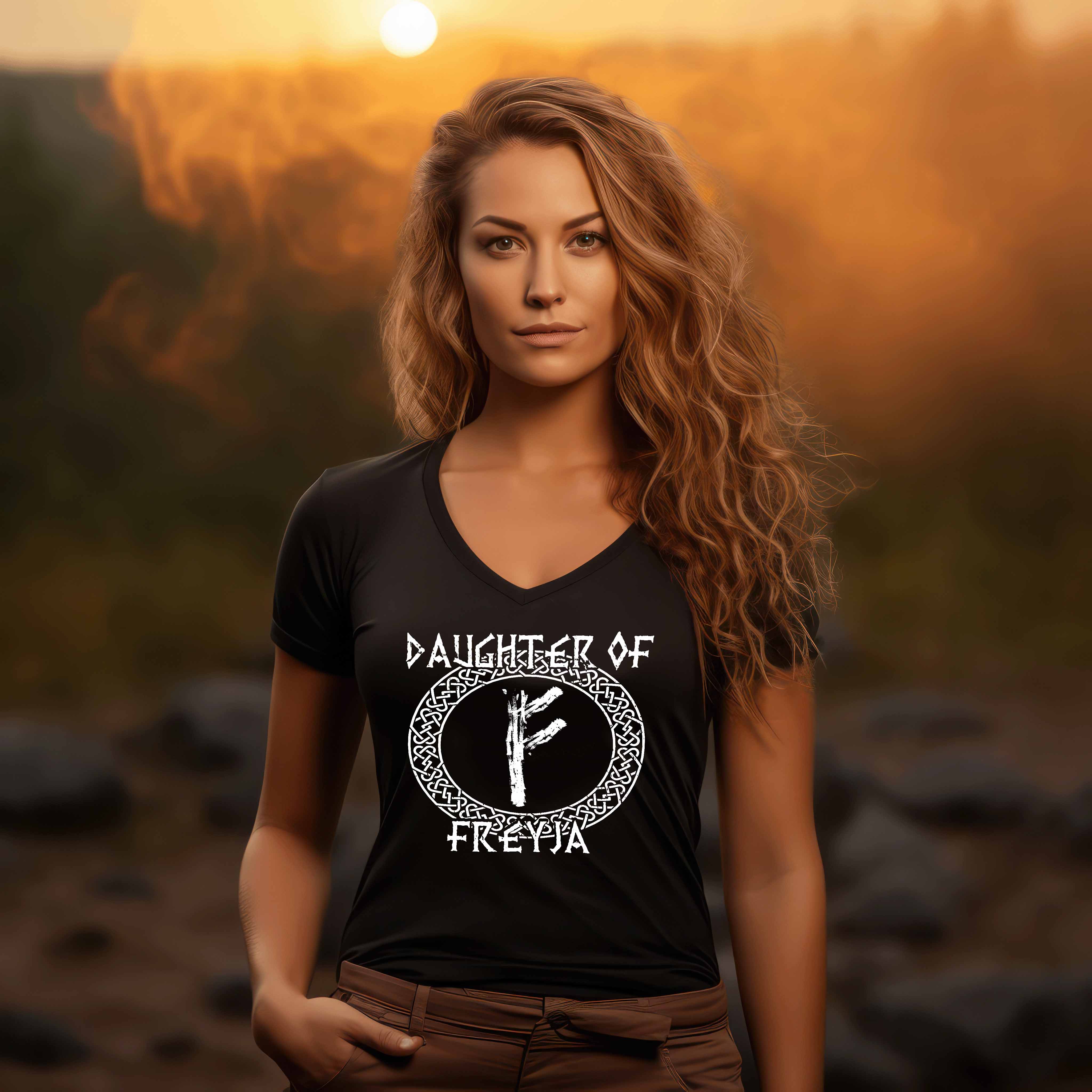 Schildmaiden V-Neck "Daughter Of Freyja" - Elegantes Design