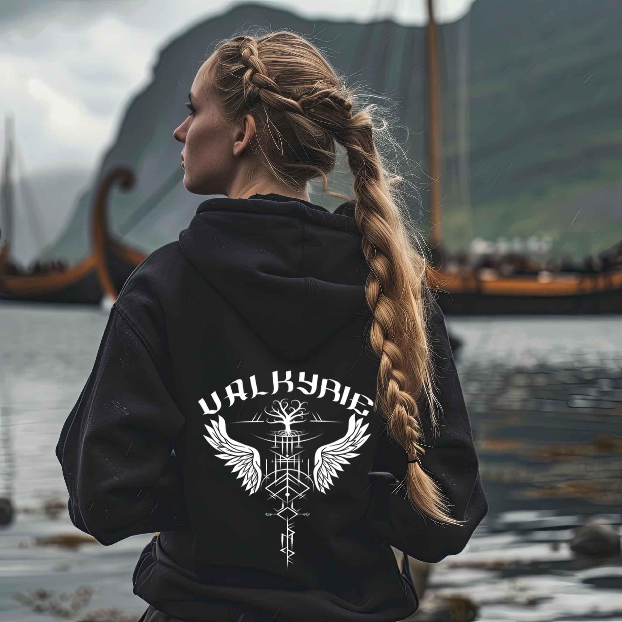 Schildmaiden Zip-Hoodie Valyrie Freyjas - Unisex Organic Zipper ST/ST - Nordic Viking Wear