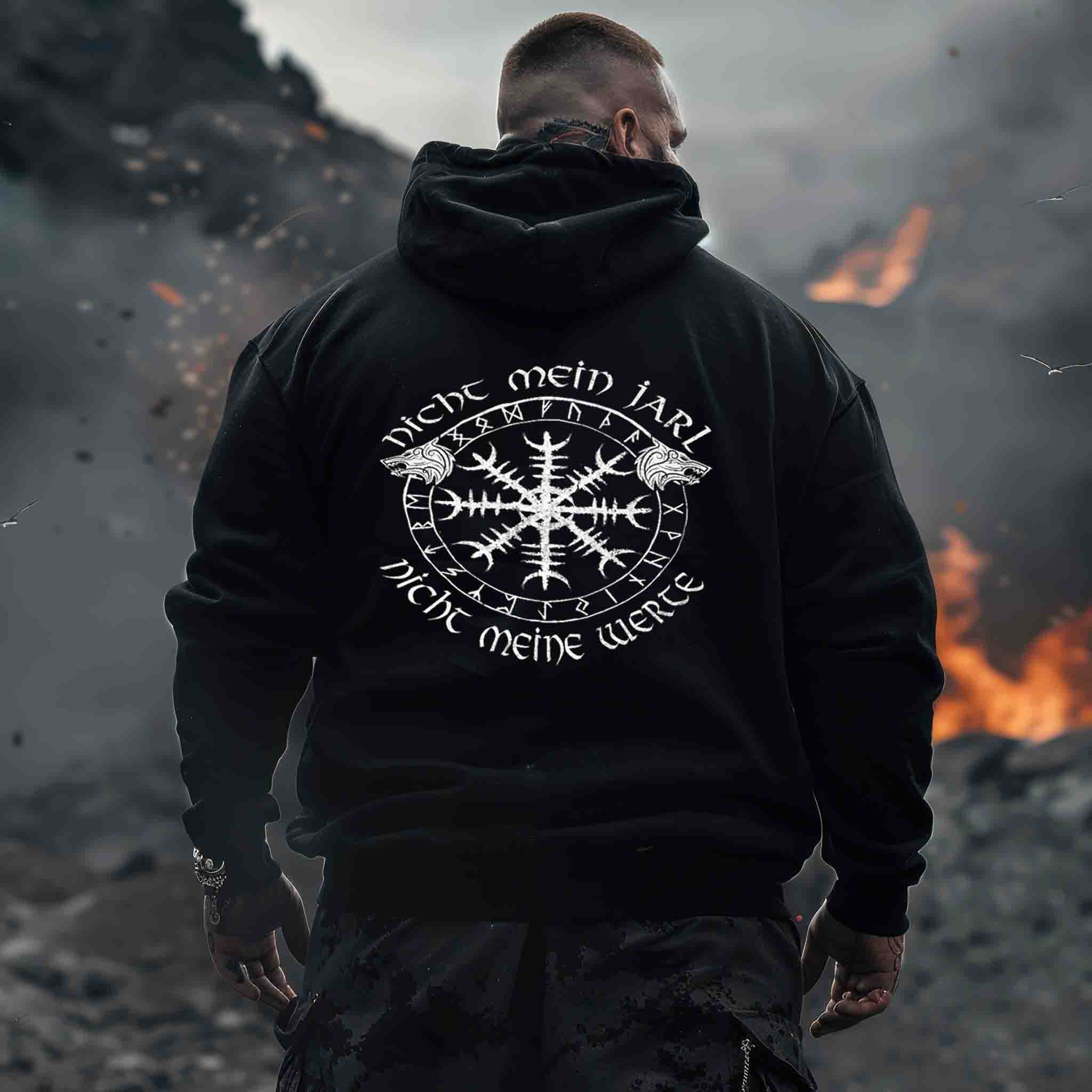 Hoodie Nicht Mein Jarl Nicht Meine Werte  - Unisex Kapuzenpullover Hoodie