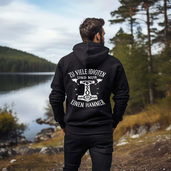 Wikinger Hoodie "Hammer der Weisheit" Backprint - Nordic Viking Wear