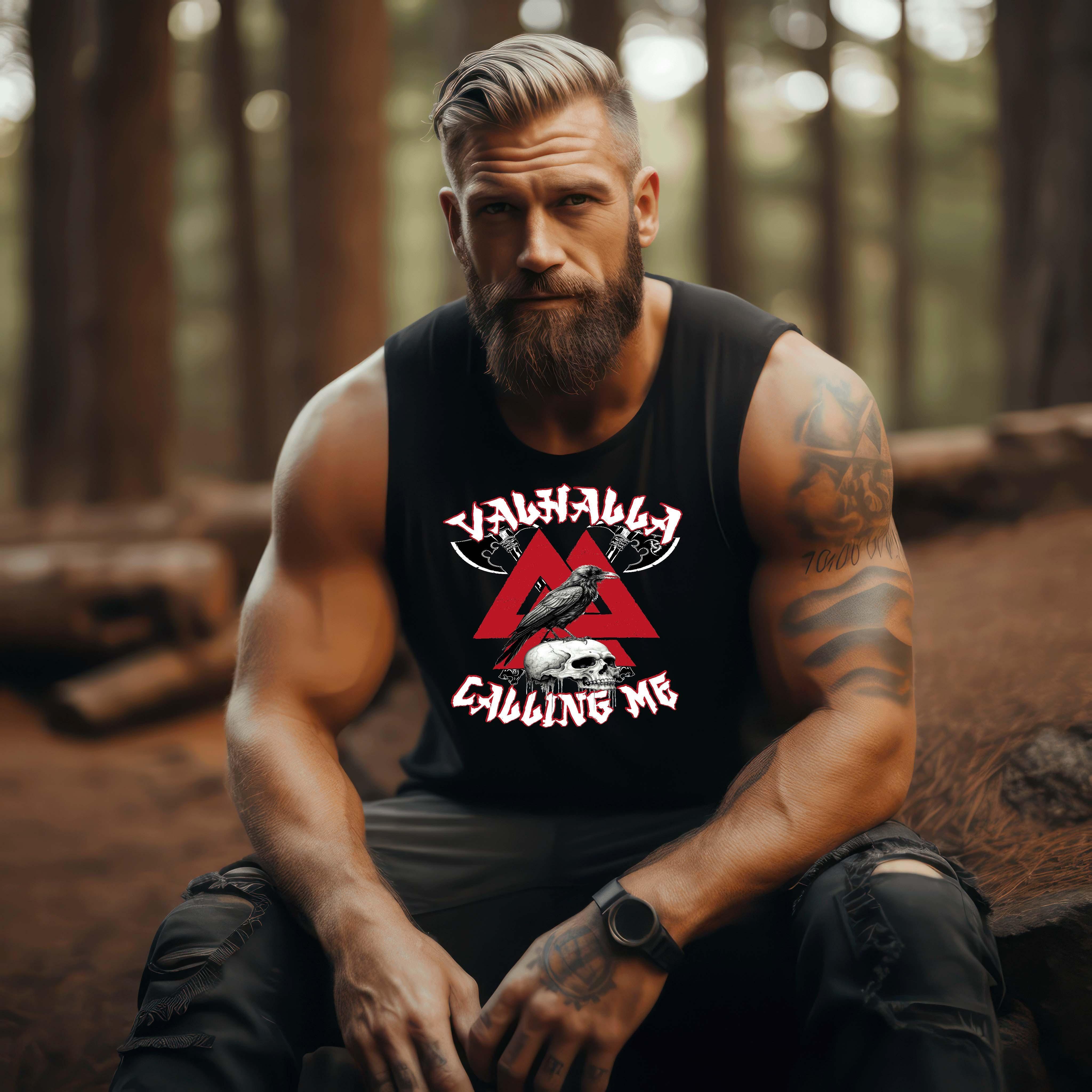 Wikinger Tank Top „Valhalla Calling Me“ – Kraftvolles Nordisches Design - Nordic Viking Wear