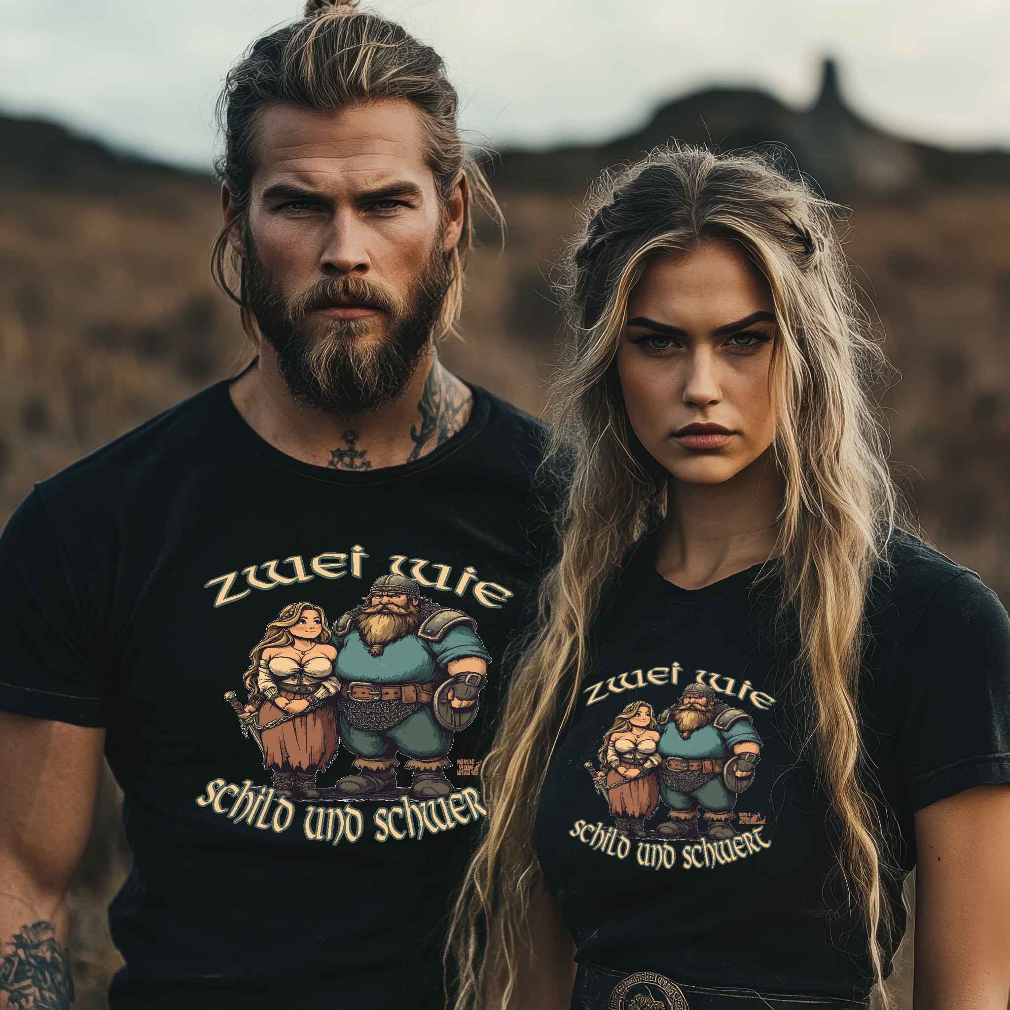 Schildmaiden Extendet Shirt – „Zwei wie Schild und Schwert“ Design