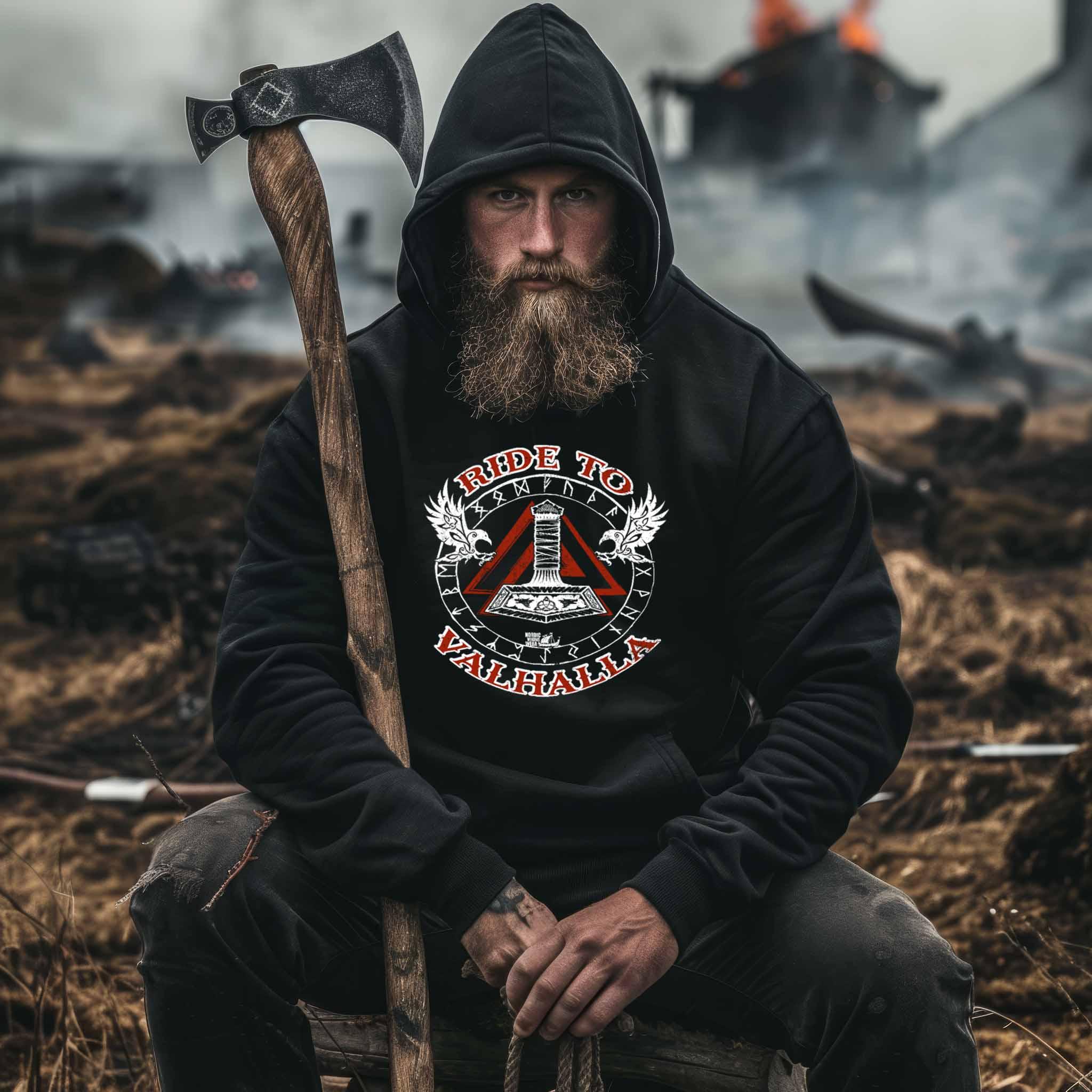 Wikinger Oversized Hoodie Road To Valhalla - Nordic Viking Wear