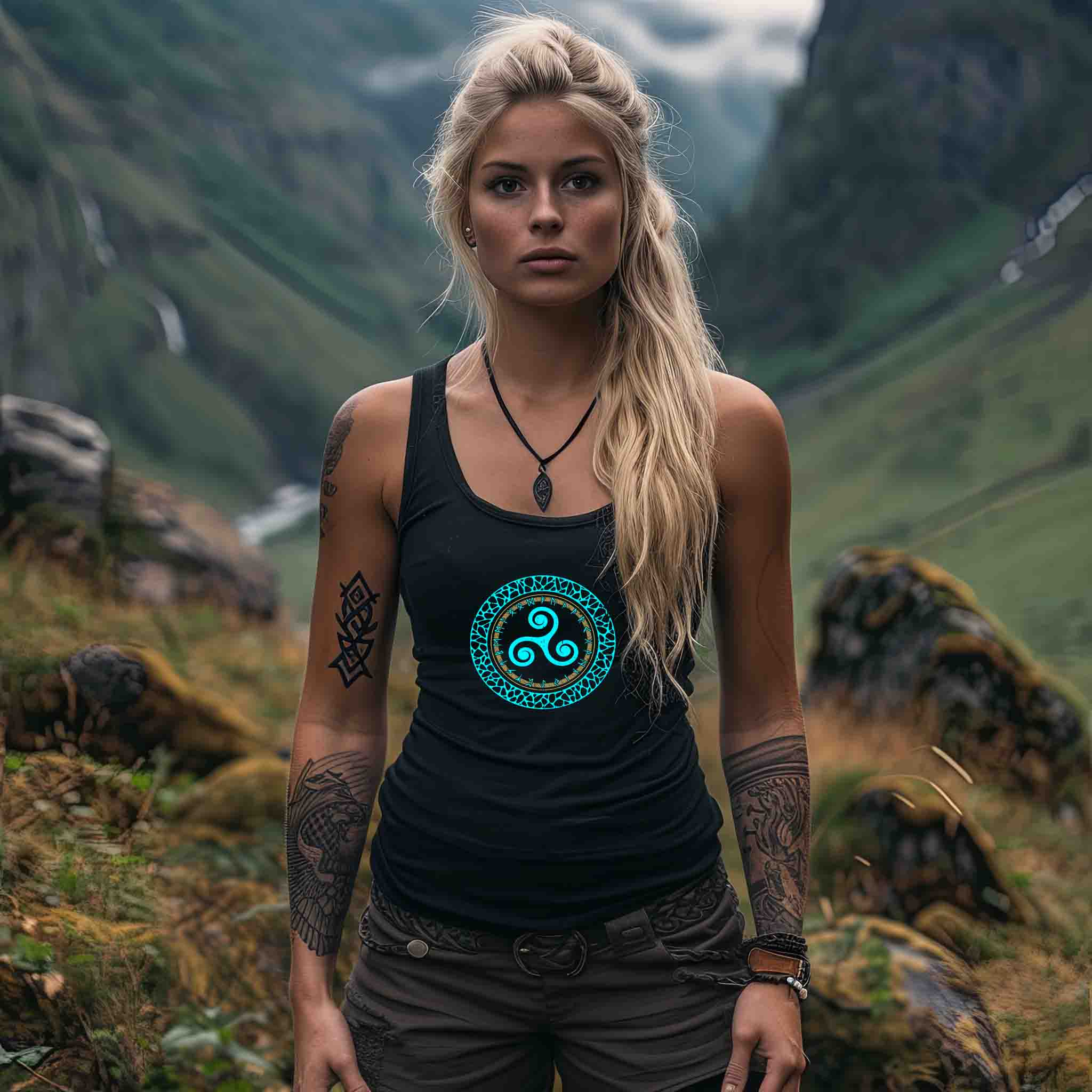 Schildmaiden Tank Top – "Triskele des Nordens