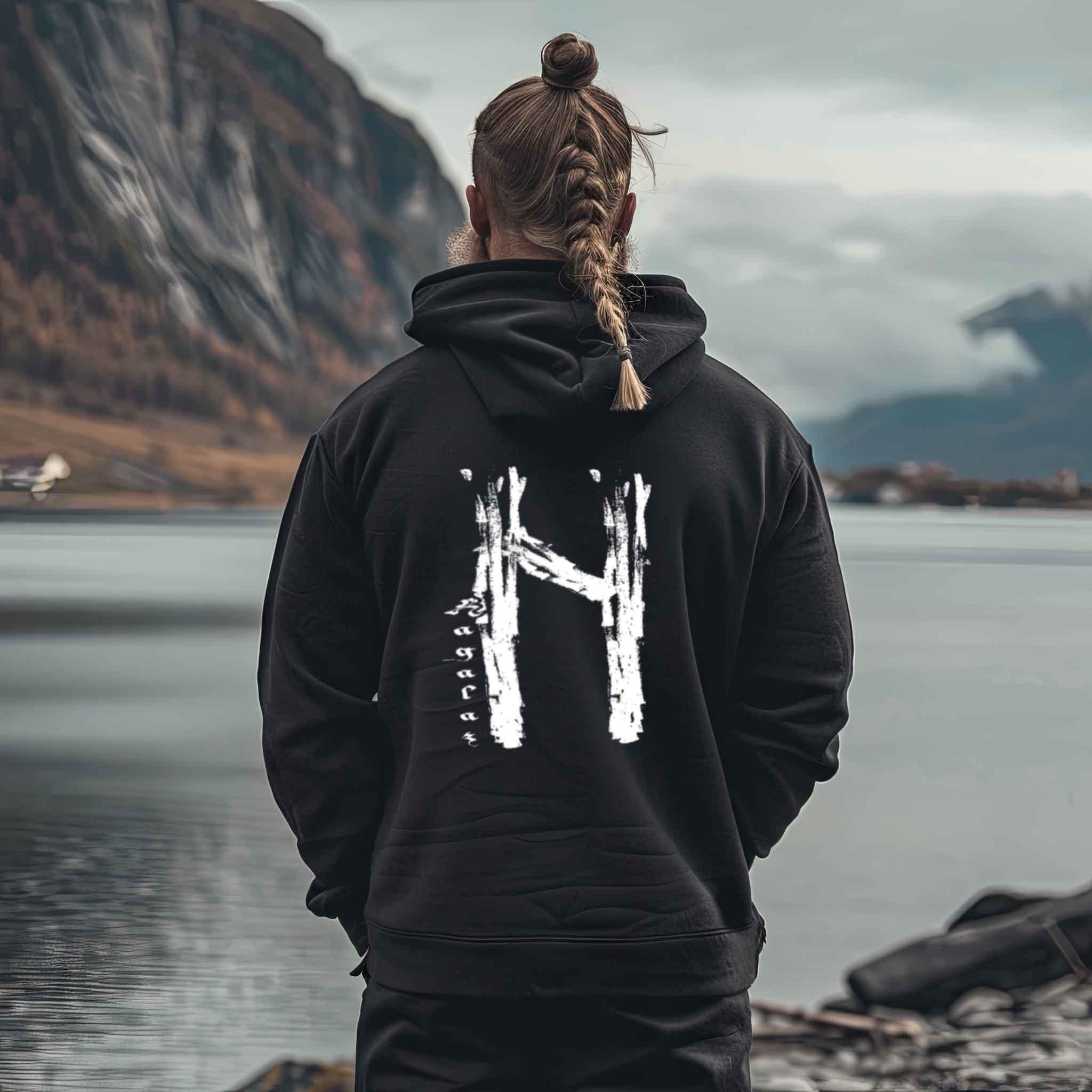 Wikinger Wikinger-ZIP-Hoodie - Hagalaz Rune - Nordic Viking Wear