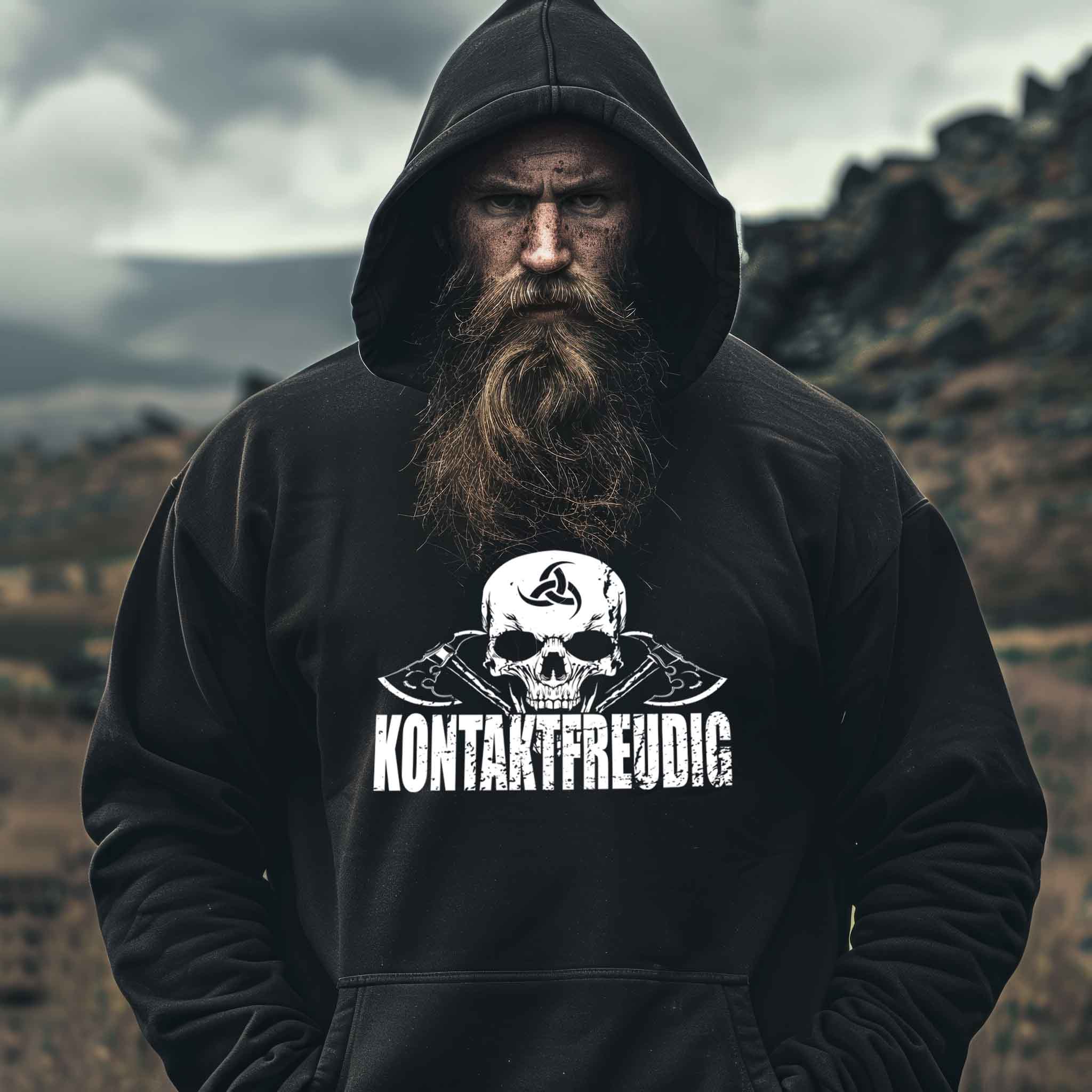 Wikinger Heavy Oversized Hoodie Kontaktfreudig