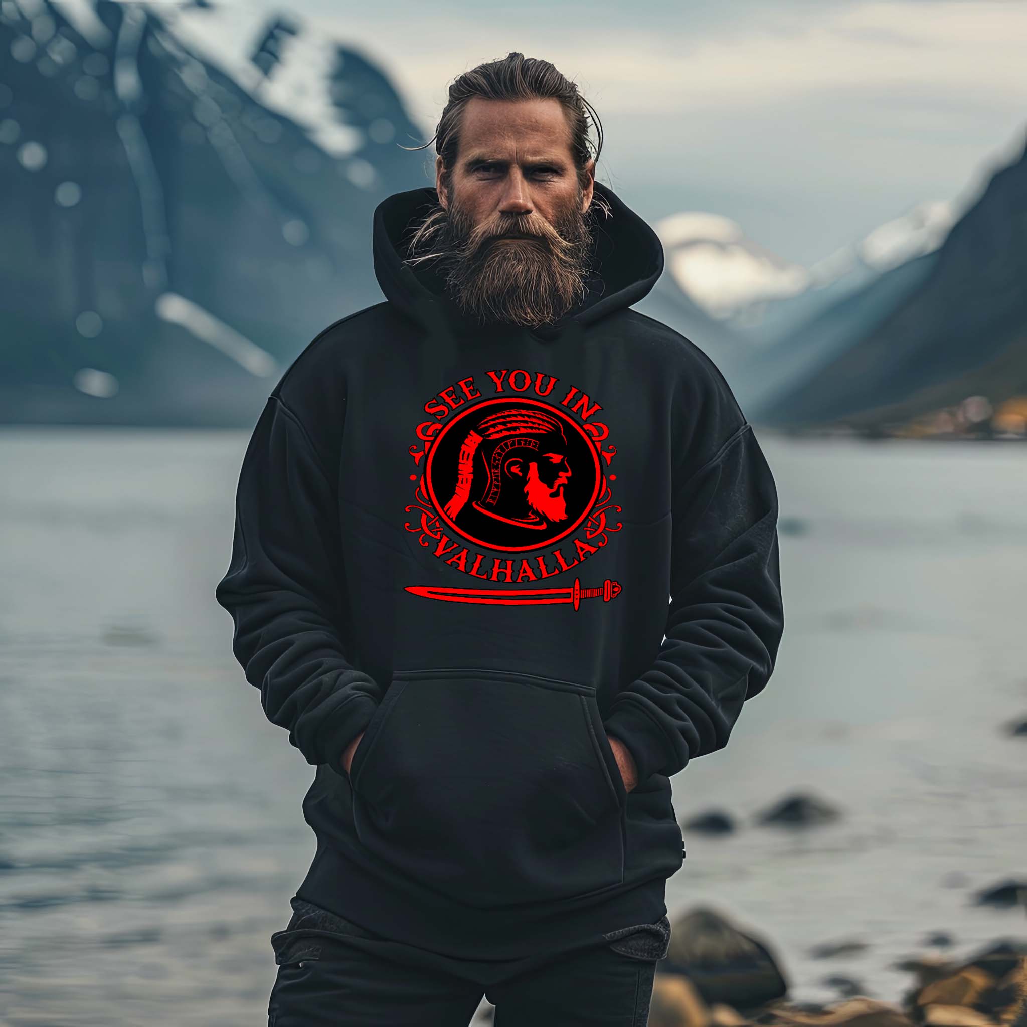 Wikinger Heavy Vintage Hoodie See You In Valhalla