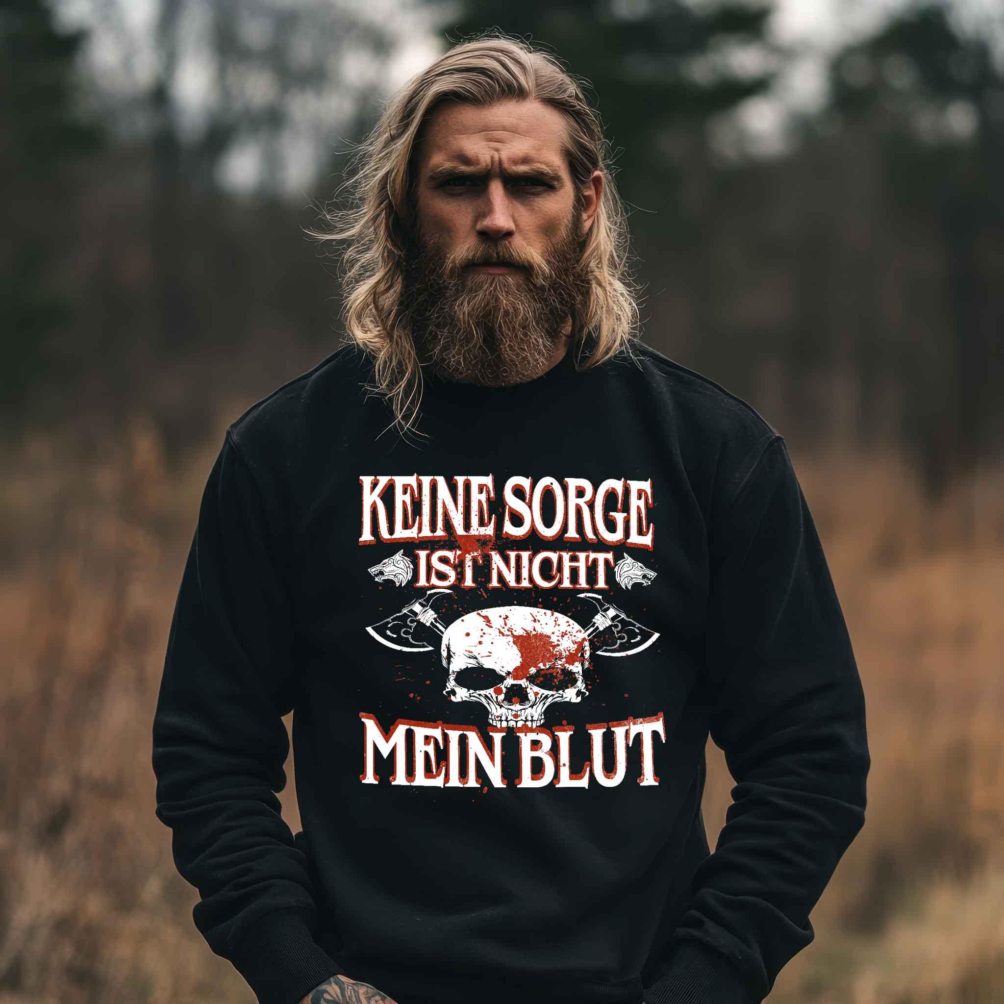 Lustiges Wikinger Sweatshirt – „Keine Sorge, ist nicht mein Blut“ – Perfekt für Krieger mit Humor! - Nordic Viking Wear