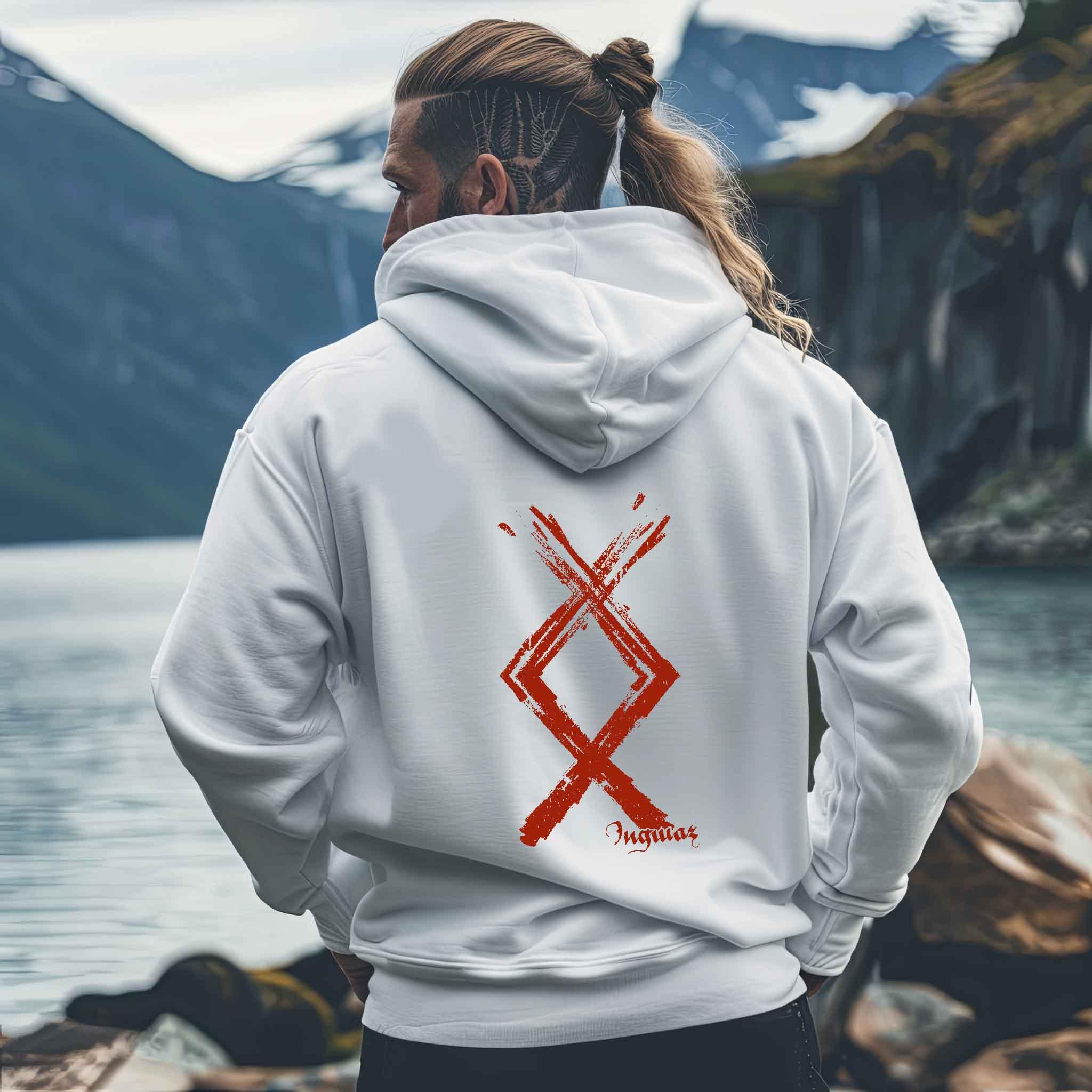 Ingwaz Runen Hoodie - Nordische Mythologie Kraftsymbol - Nordic Viking Wear