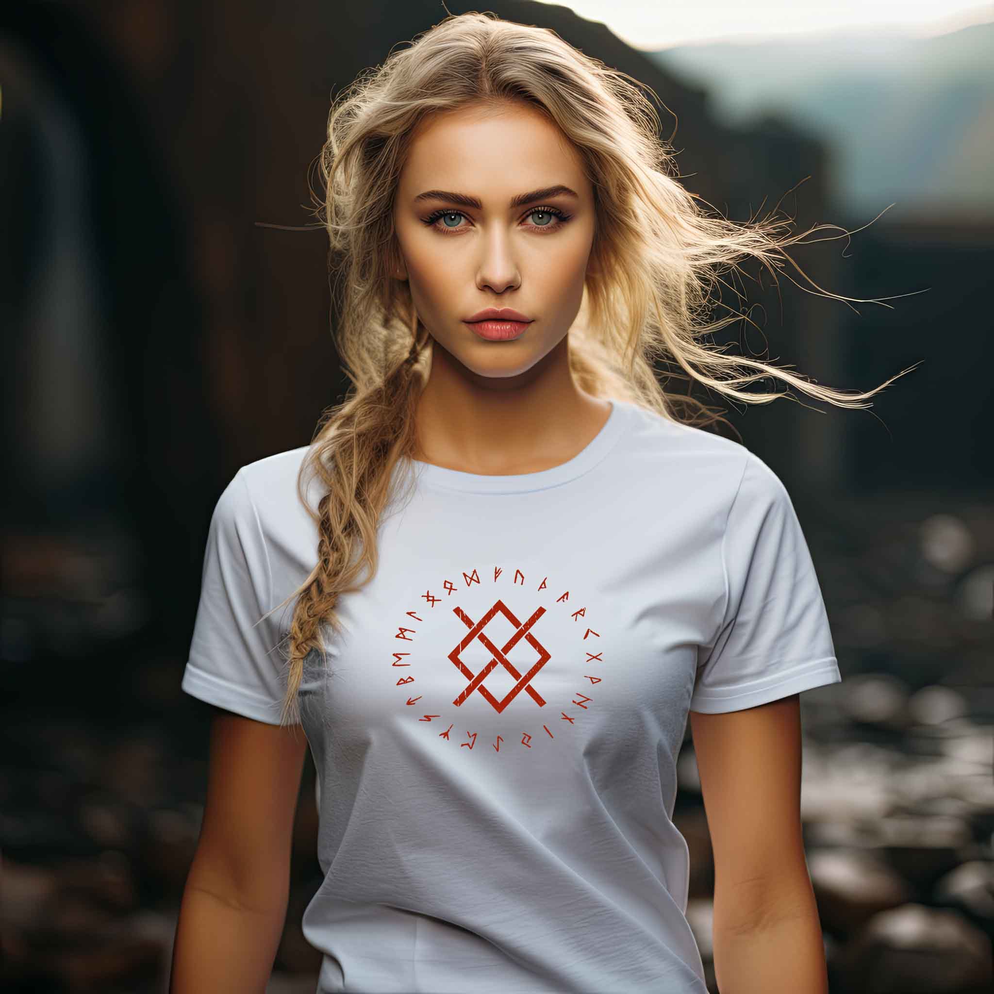 "Odins Gungnir Rune" Schildmaiden Premiumshirt – Stärke des Allvaters