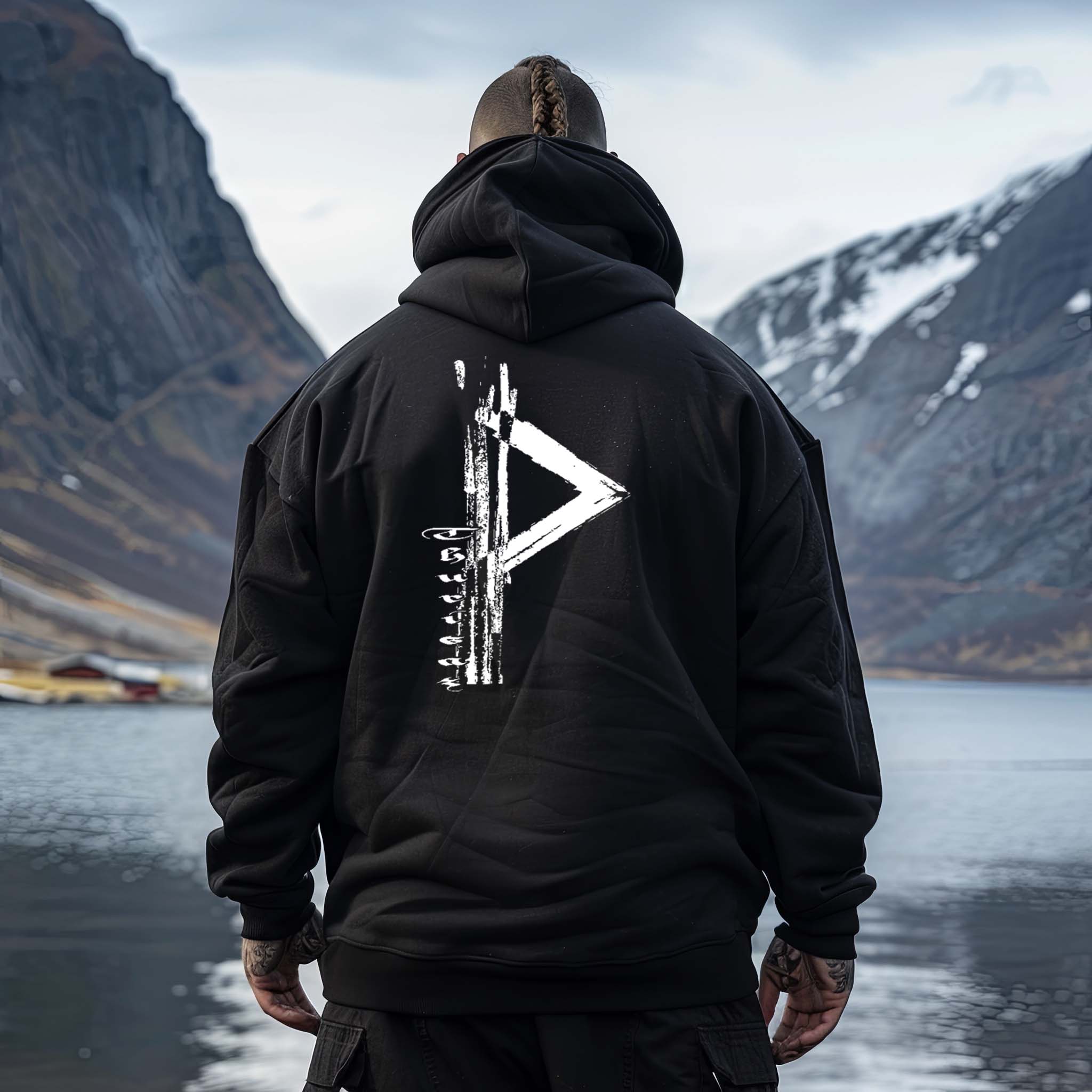 Wikinger Rune Thurisaz Oversized Hoodie