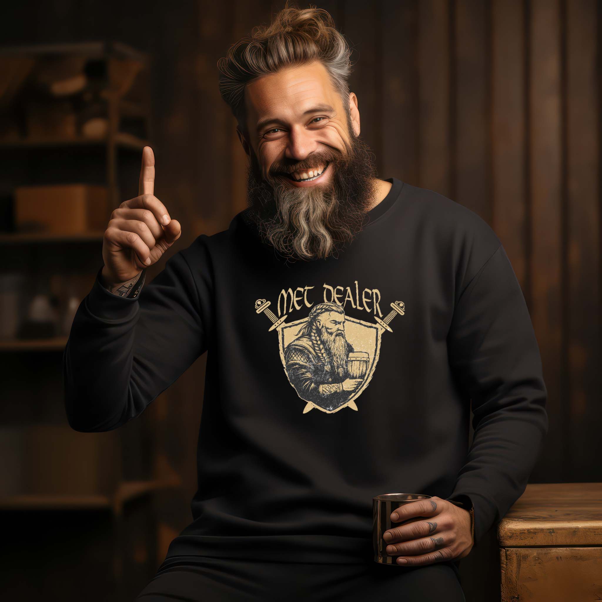 Met Dealer" Wikinger Sweatshirt – Für wahre Met-Liebhaber und Wikinger-Fans  - Unisex Pullover