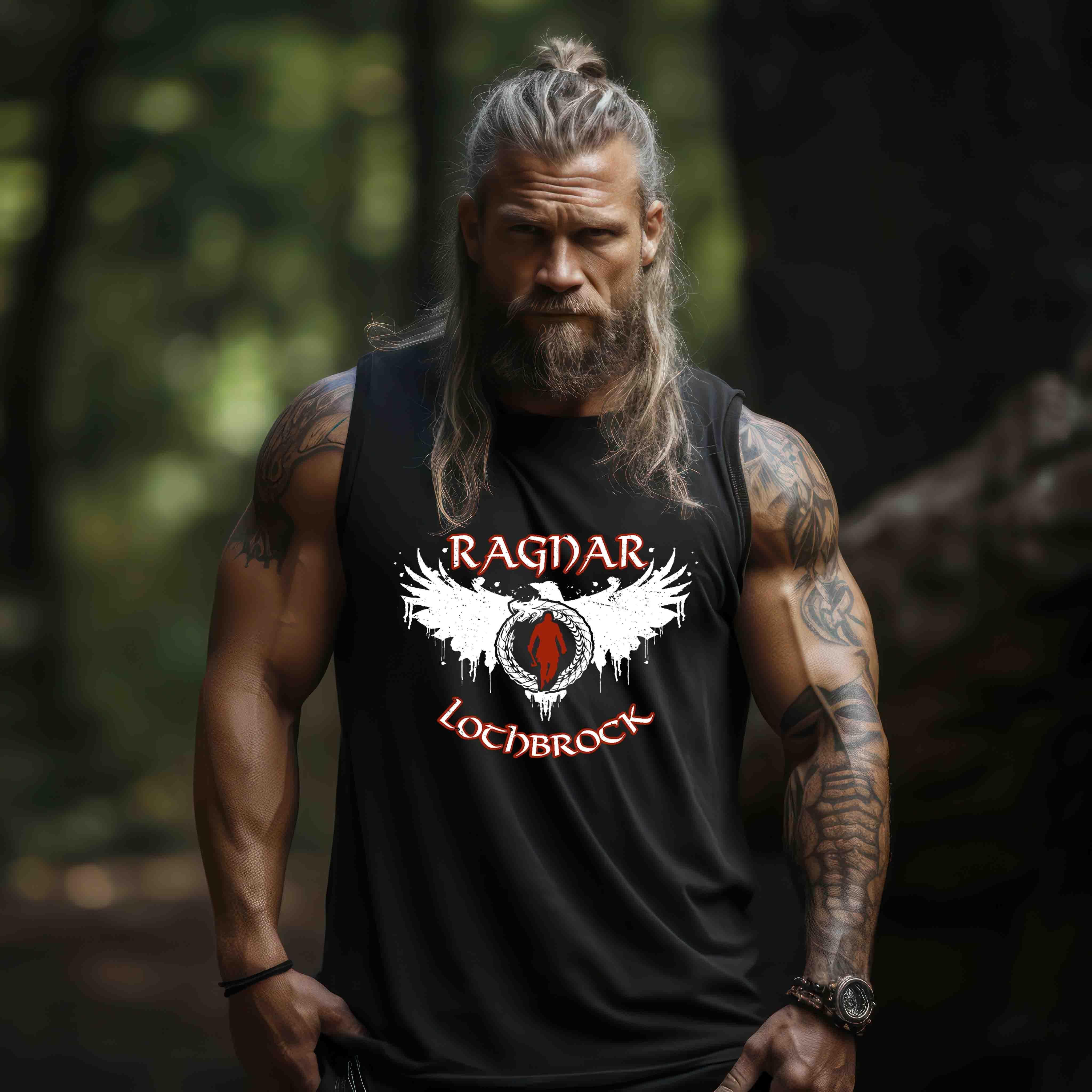 Ragnar Inspirierter Wikinger Tanktop – Eroberergeist und Legenden Design - Nordic Viking Wear