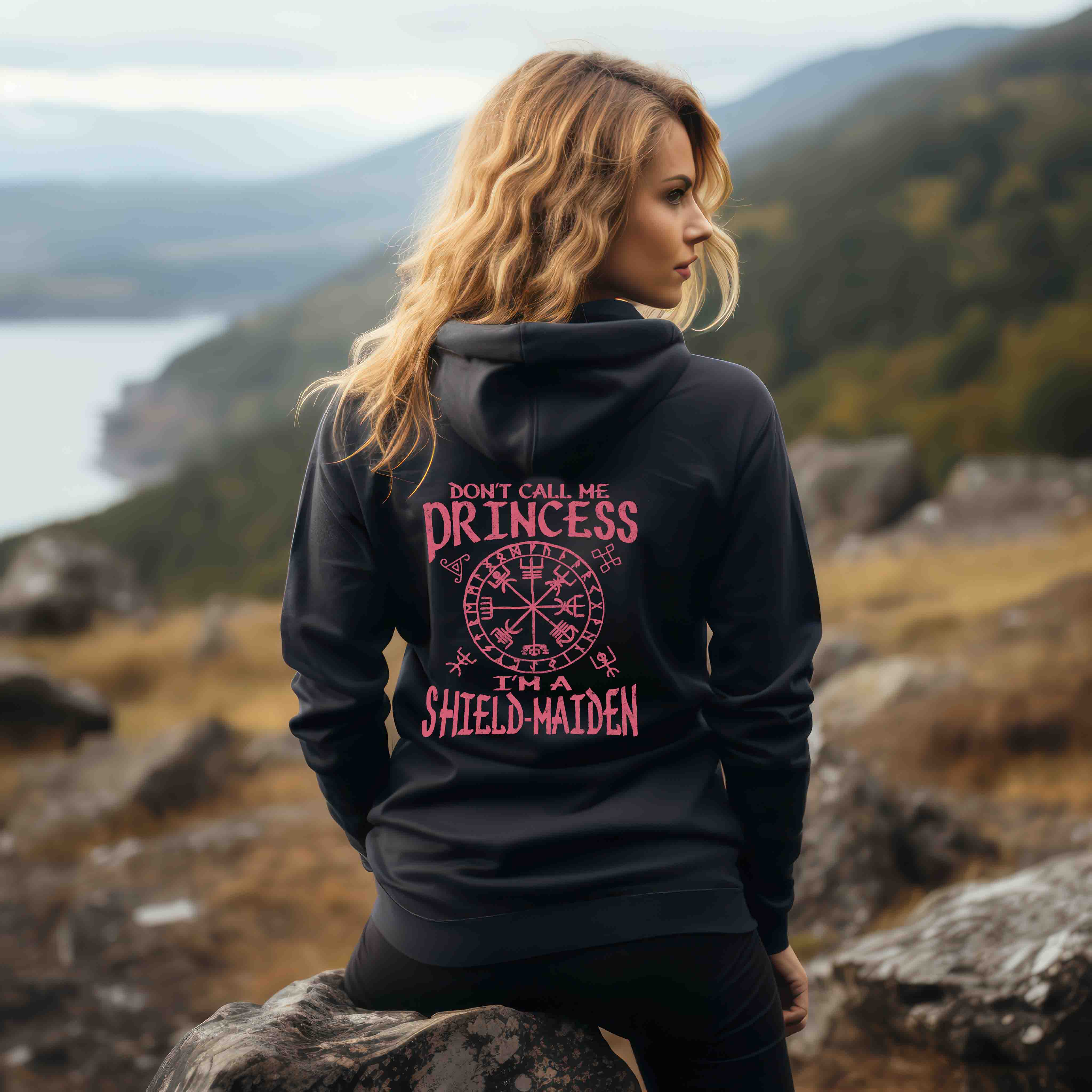 "Don't Call Me Princess, I'm a Shield-Maiden" Hoodie – Empowerment Wikinger-Kleidung