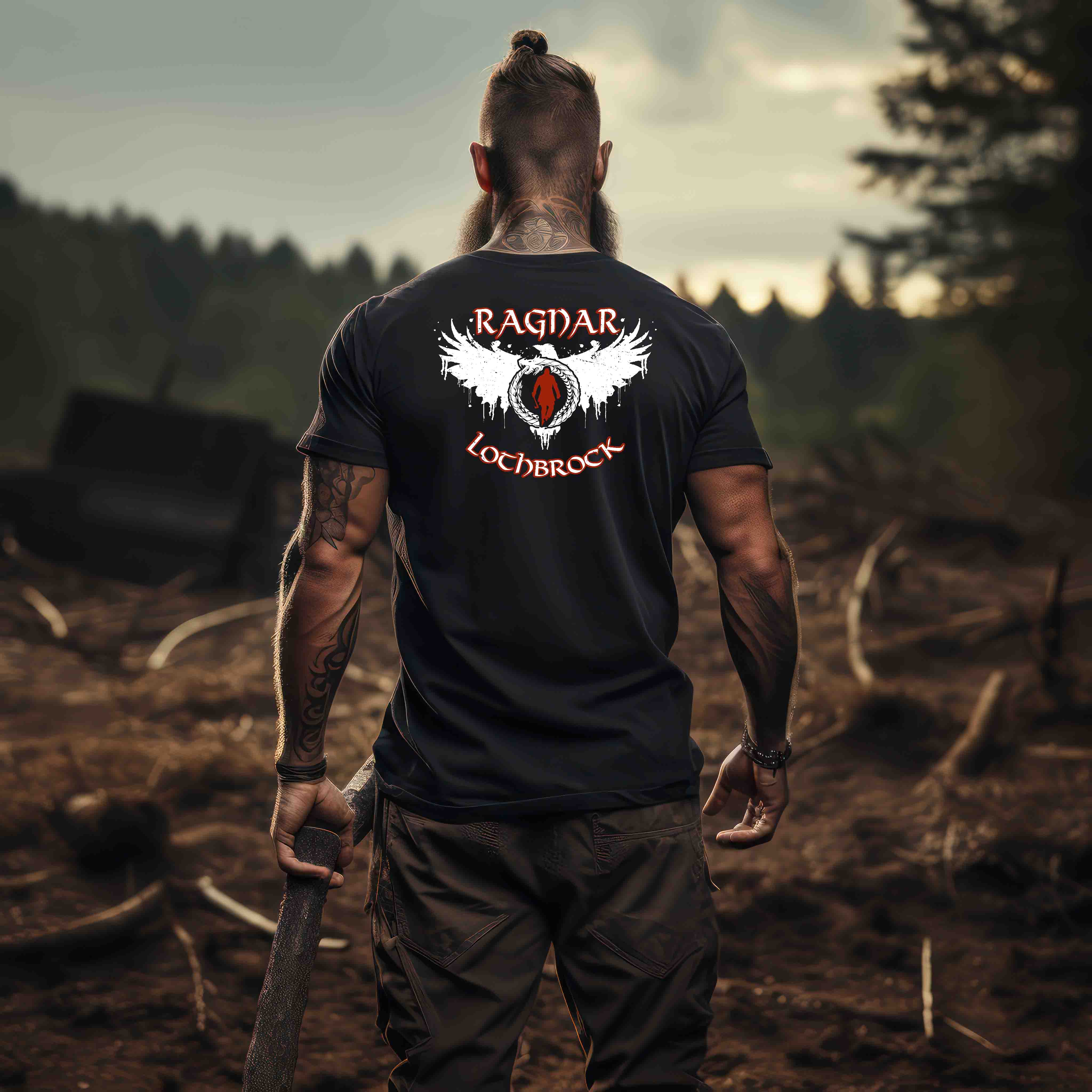 Wikinger Premiumshirt Ragnar Lothbrock Odin Design