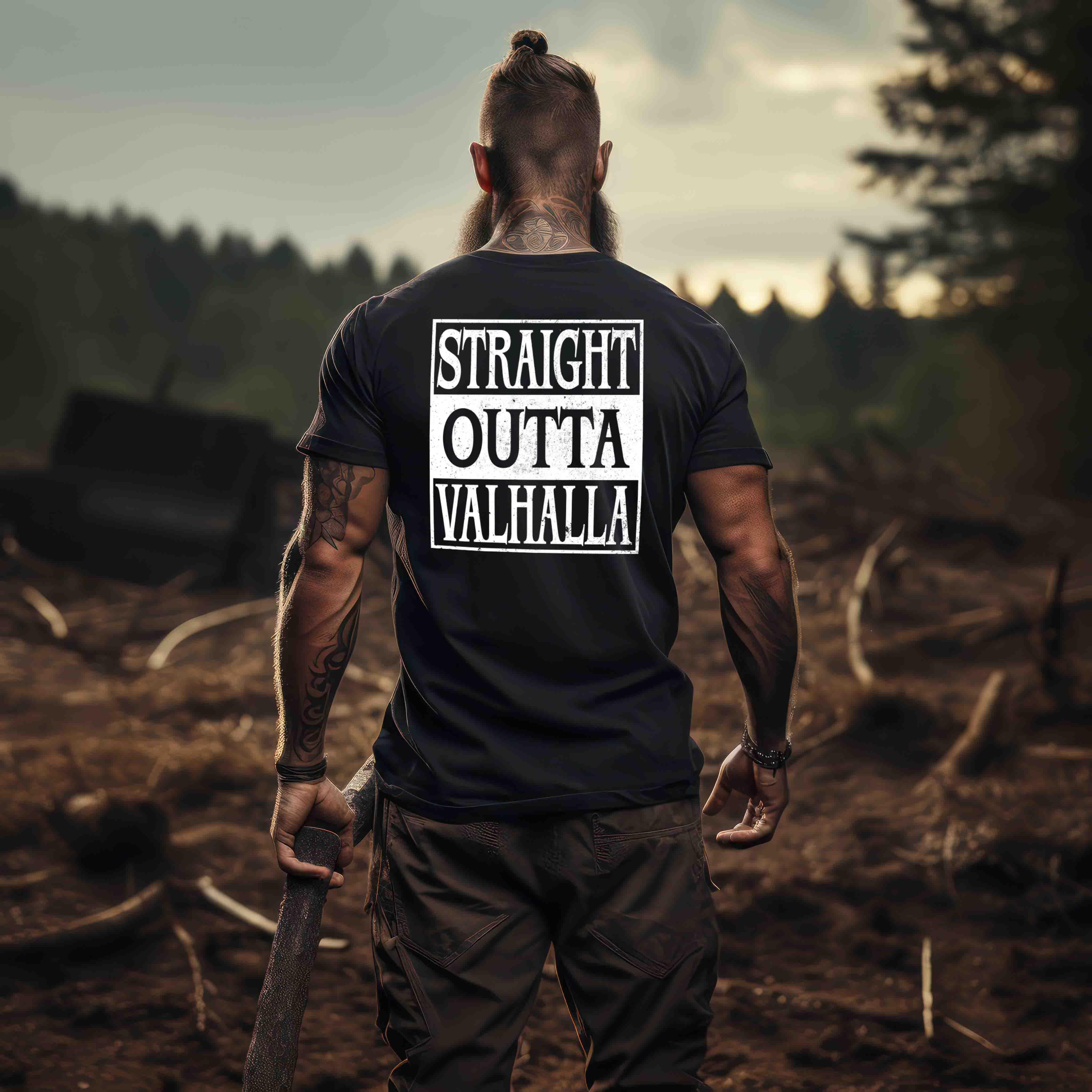 "Straight Outta Valhalla" Wikinger T-Shirt – Für wahre Krieger