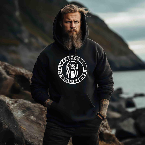 Wikinger Odin Runenkreis Hoodie - Unisex Kapuzenpullover Hoodie - Nordic Viking Wear