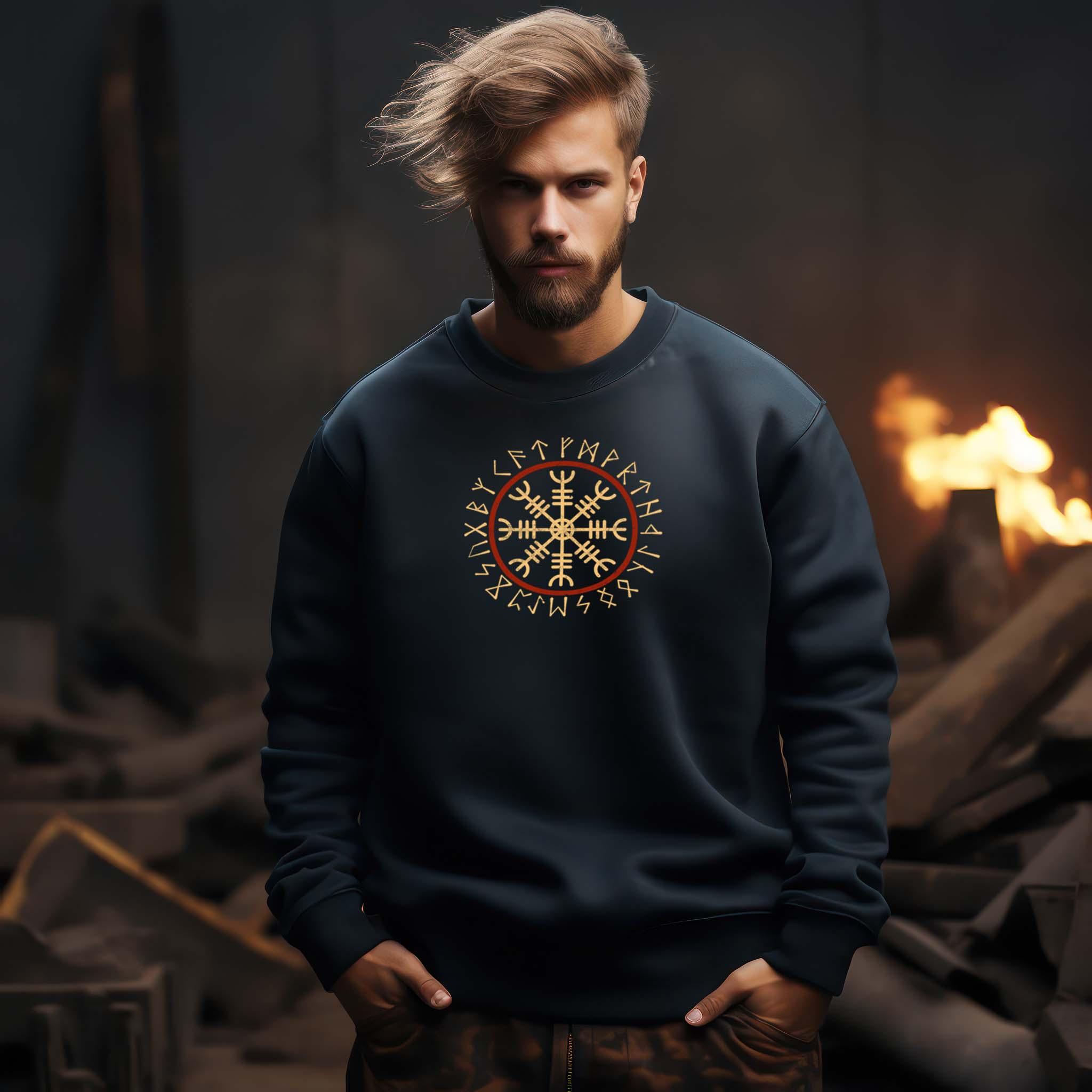 Helm of Awe – Nordisches Schutzsymbol Heavy Sweatshirt