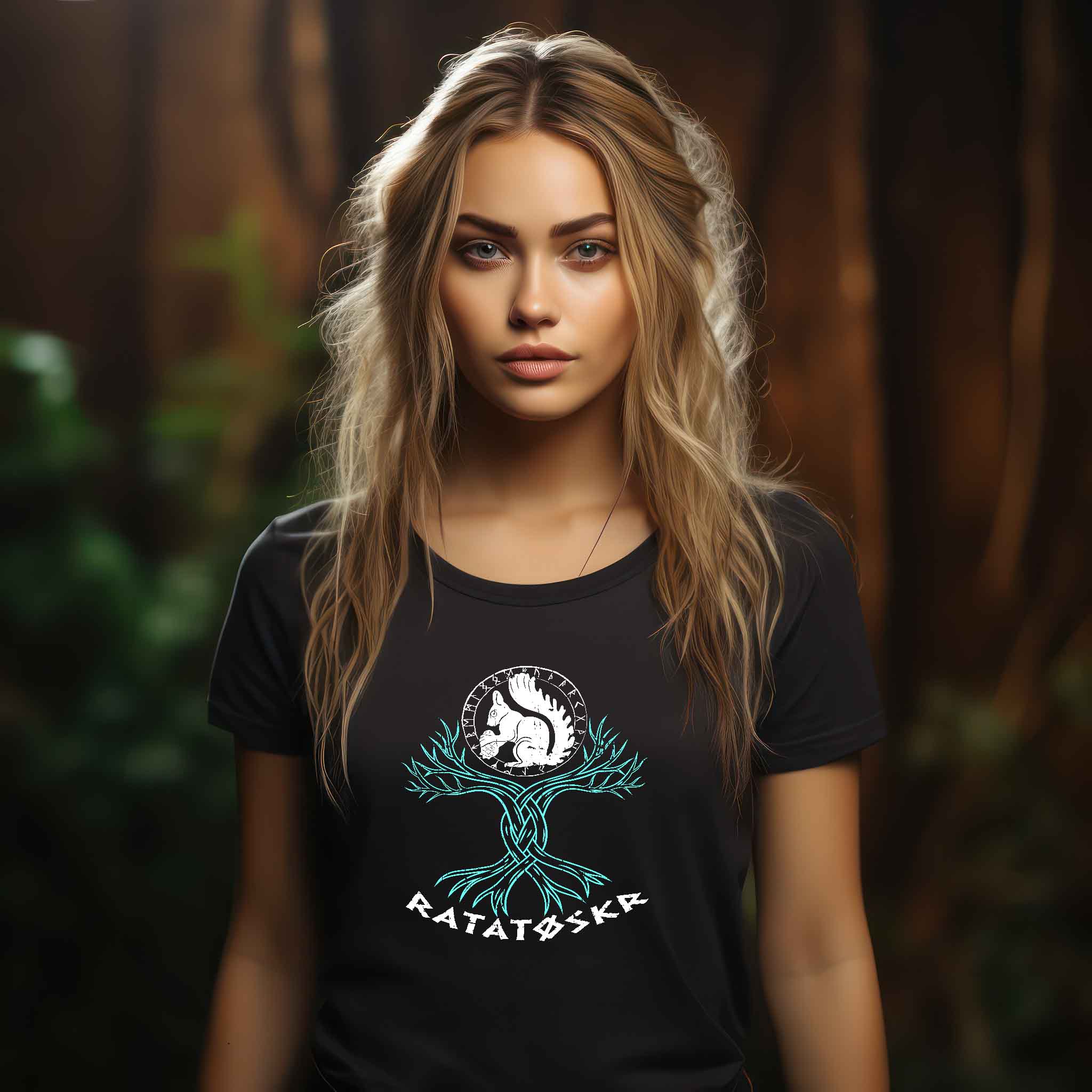 Schildmaiden Expresser „Ratatoskr Wikinger T-Shirt – Der Botschafter von Yggdrasil“