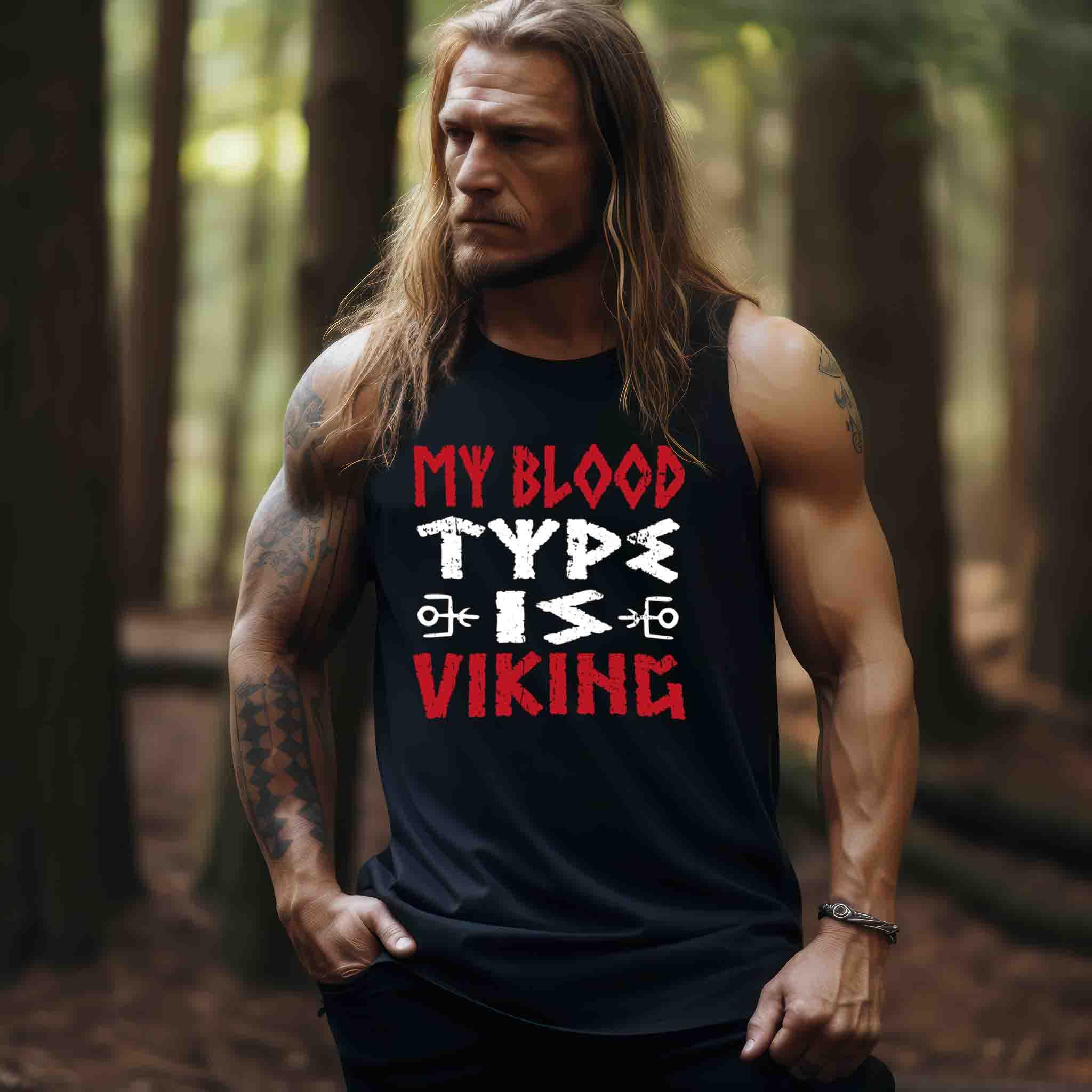 My Blood Type Is Viking Wikinger Tanktop - Herren Tanktop - Nordic Viking Wear