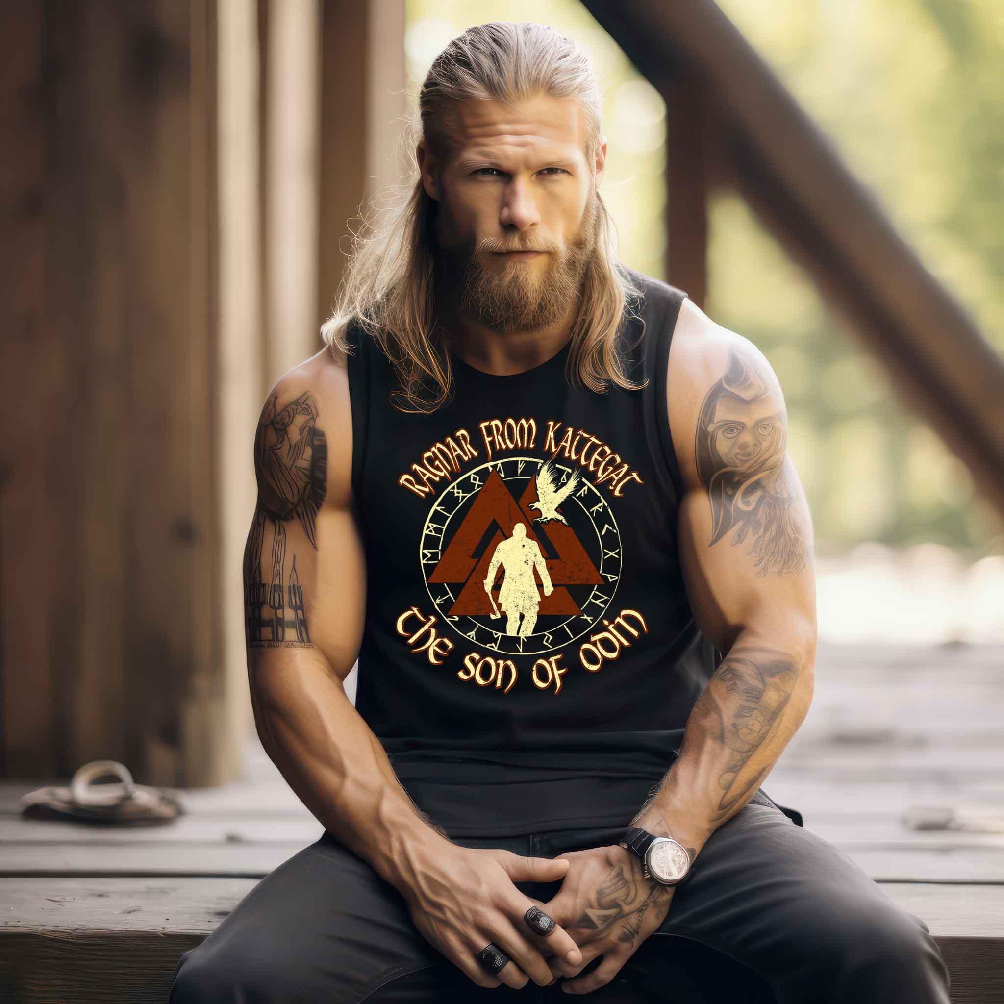 Ragnar Lothbrok Viking Tanktop - Nordic Mythology Warrior Tee - Odin's Son Valhalla Apparel - Nordic Viking Wear