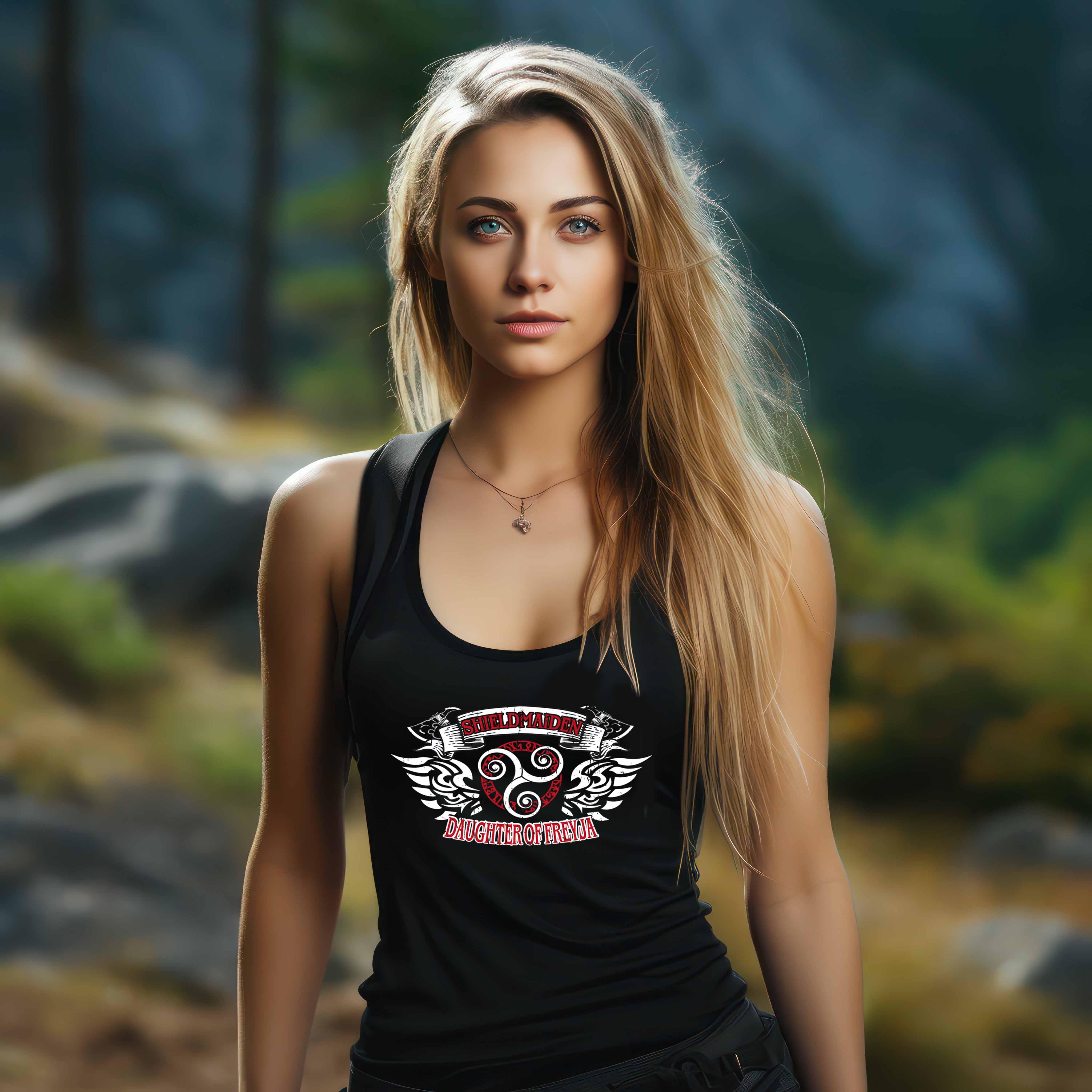 Schildmaiden Tanktop Daughter of Freyja Triskele Runenkreis - Nordic Viking Wear