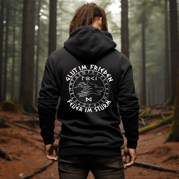Wikinger Hoodie Backprint "Loki's Erbe" – Kraft und List im nordischen Design - Nordic Viking Wear