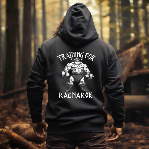 Wikinger Bodybuilder Hoodie "Training für Ragnarök" – Motivation & Stärke für das Fitnessstudio - Nordic Viking Wear