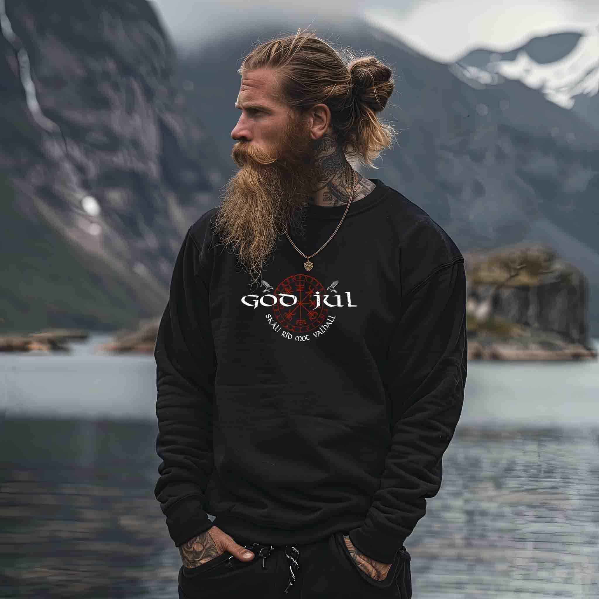 Wikinger Sweatshirt God Jul – Skål! Rid mot Valhall