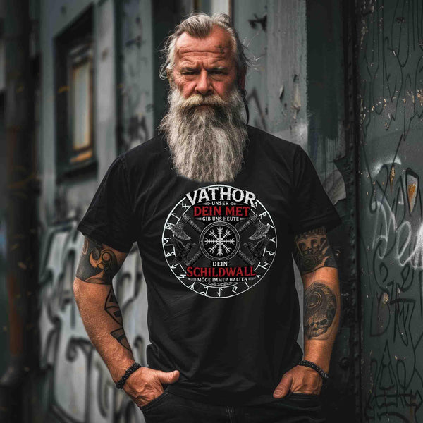 Wikinger Premiumshirt Frontprint Vathor Unser.