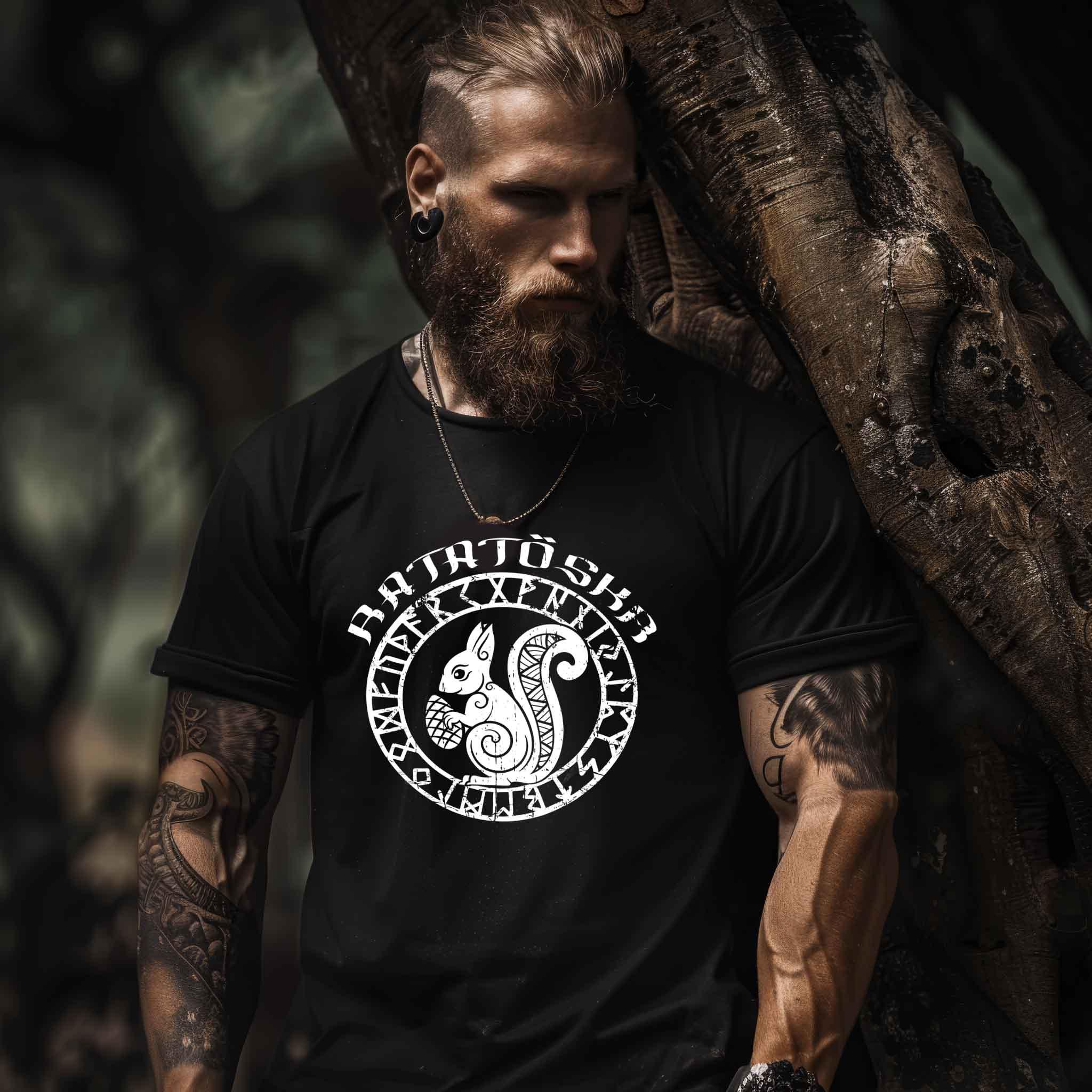 Wikinger T-Shirt 'Ratatöskr' – Bote der Weltenesche - Nordic Viking Wear