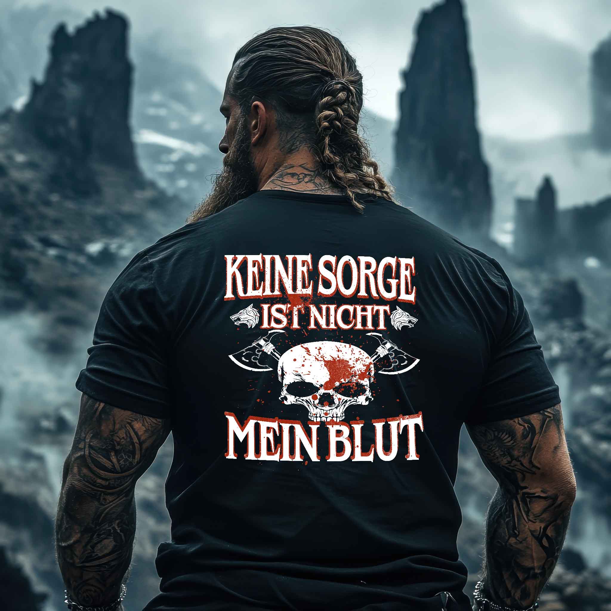 Lustiges Wikinger Shirt – „Keine Sorge, ist nicht mein Blut“ – Perfekt für Krieger mit Humor! - Nordic Viking Wear