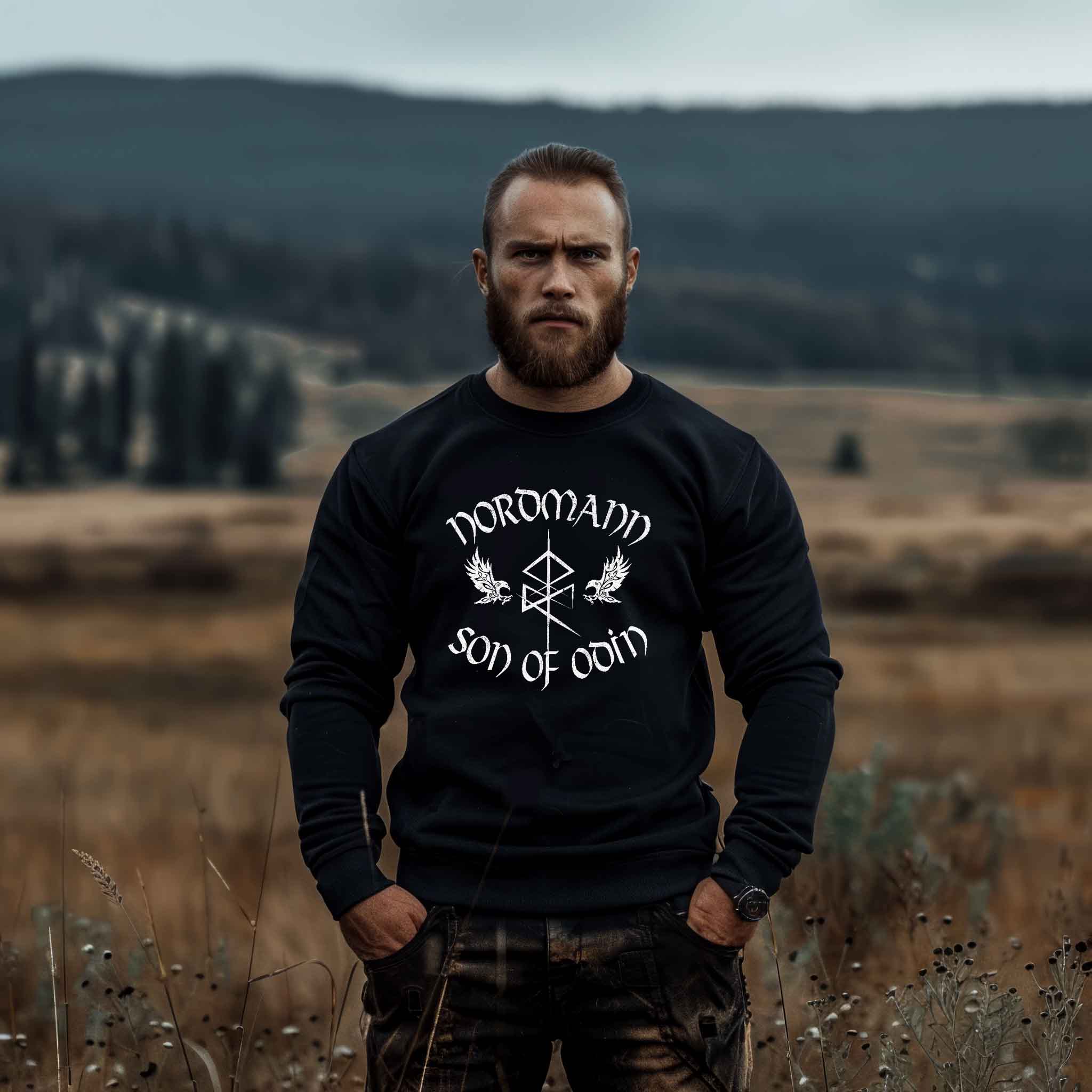 Wikinger Sweatshirt 'Nordmann - Son of Odin' – Ehre und Stolz der nordischen Krieger