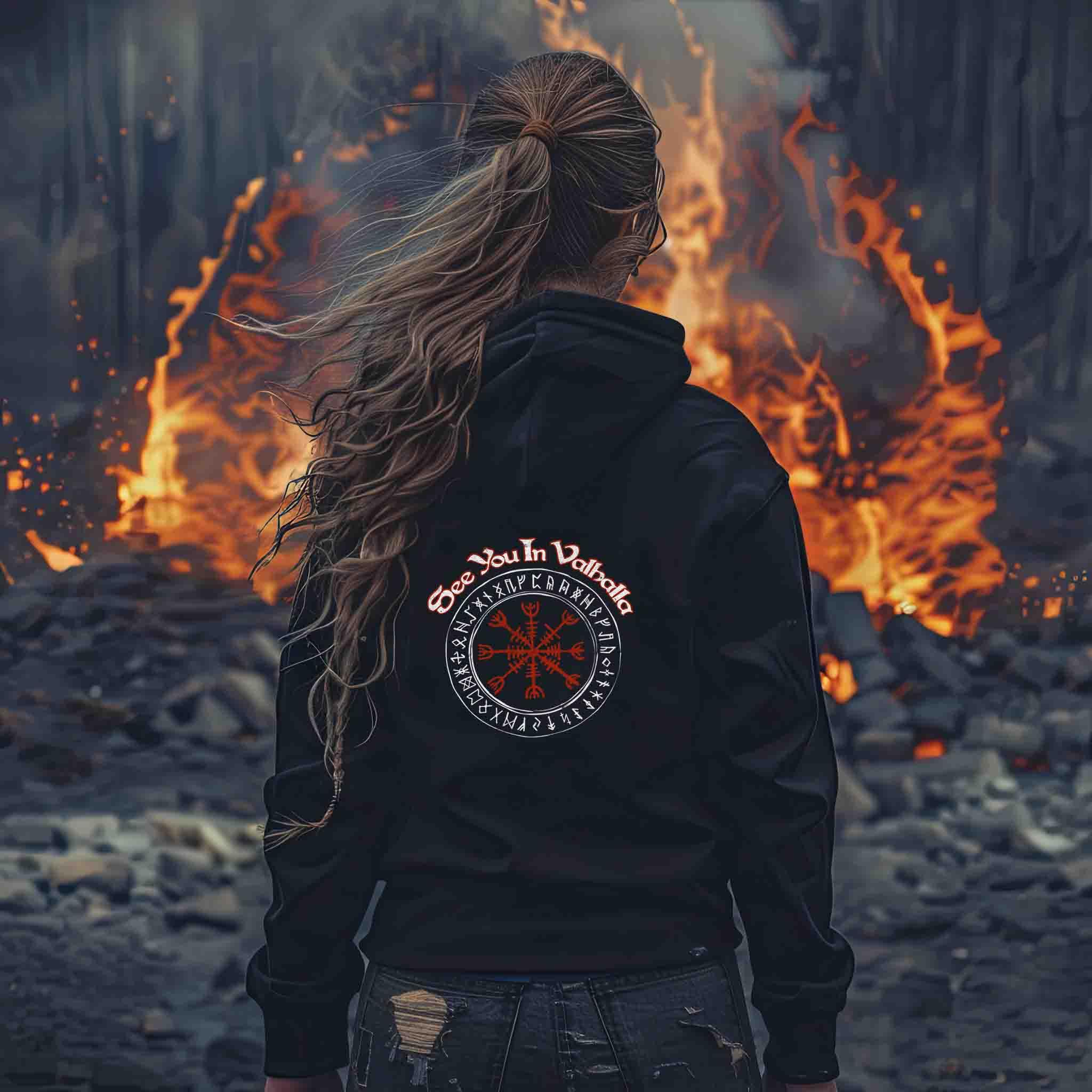 🔥 Zipp-Hoodie "See You In Valhalla" – Perfekt für Wikinger & Krieger! 🔥