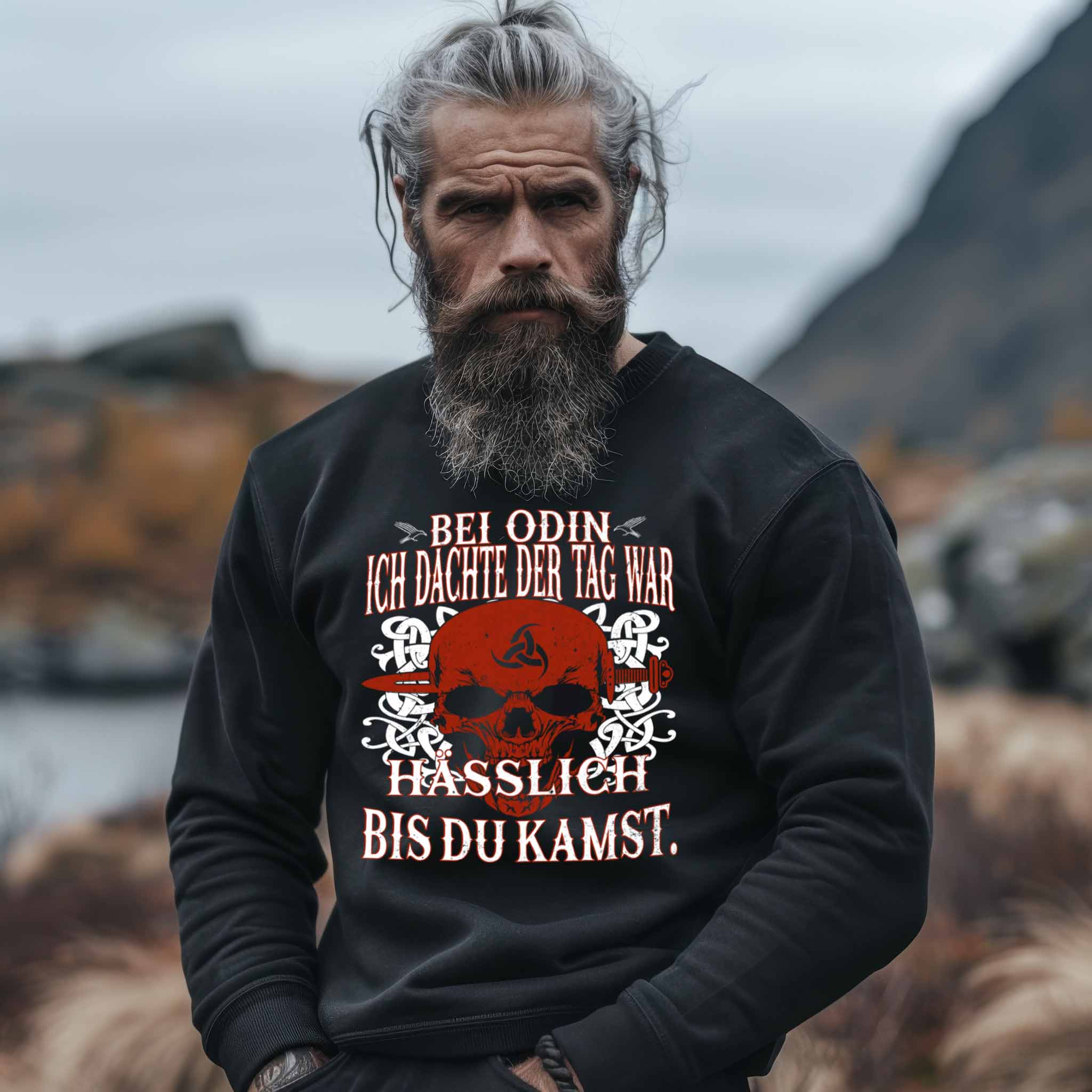 Wikinger Sweatshirt "Bei Odin, ich dachte der Tag war hässlich bis du kamst"