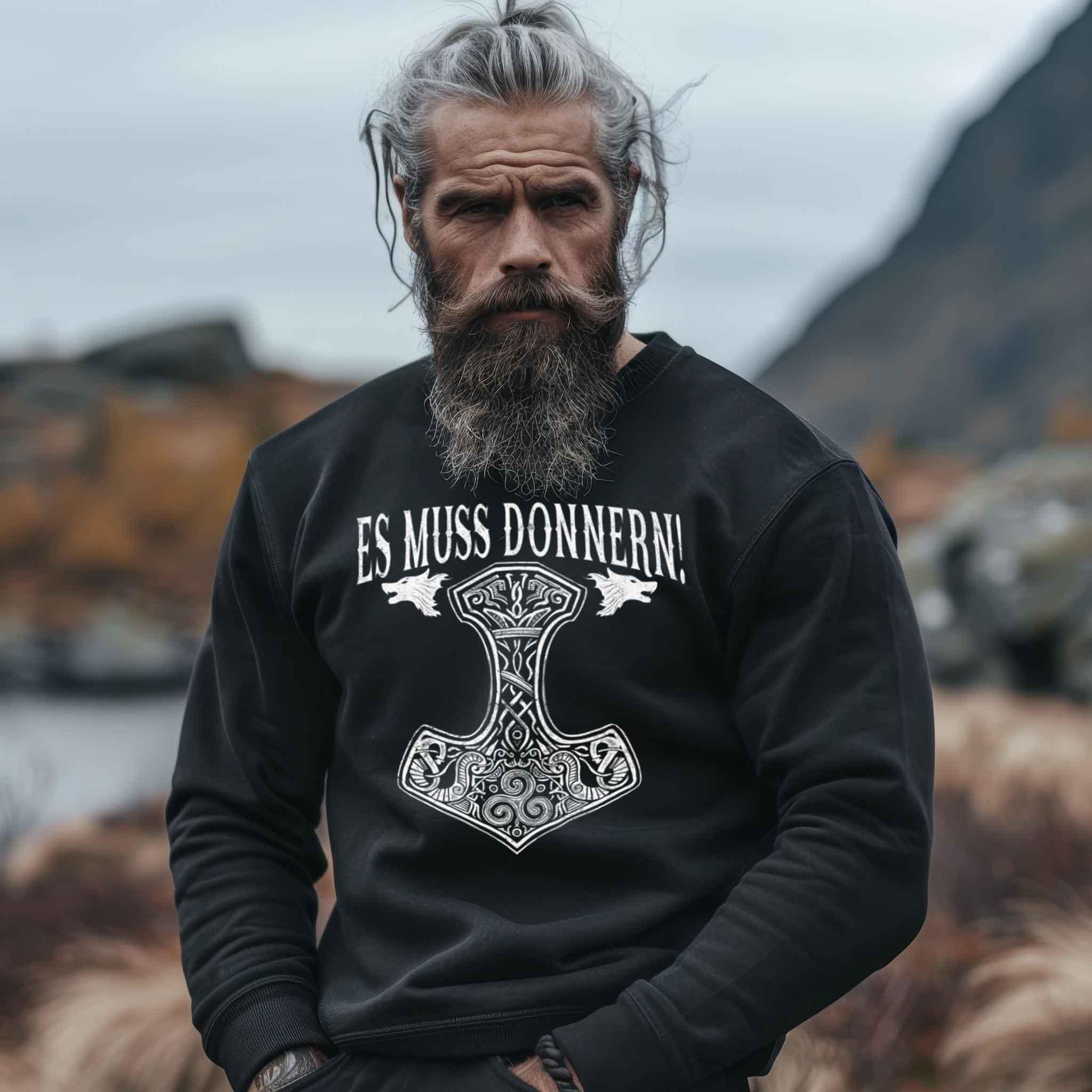 Es Muss Donnern Thors Hammer Heavy Sweatshirt